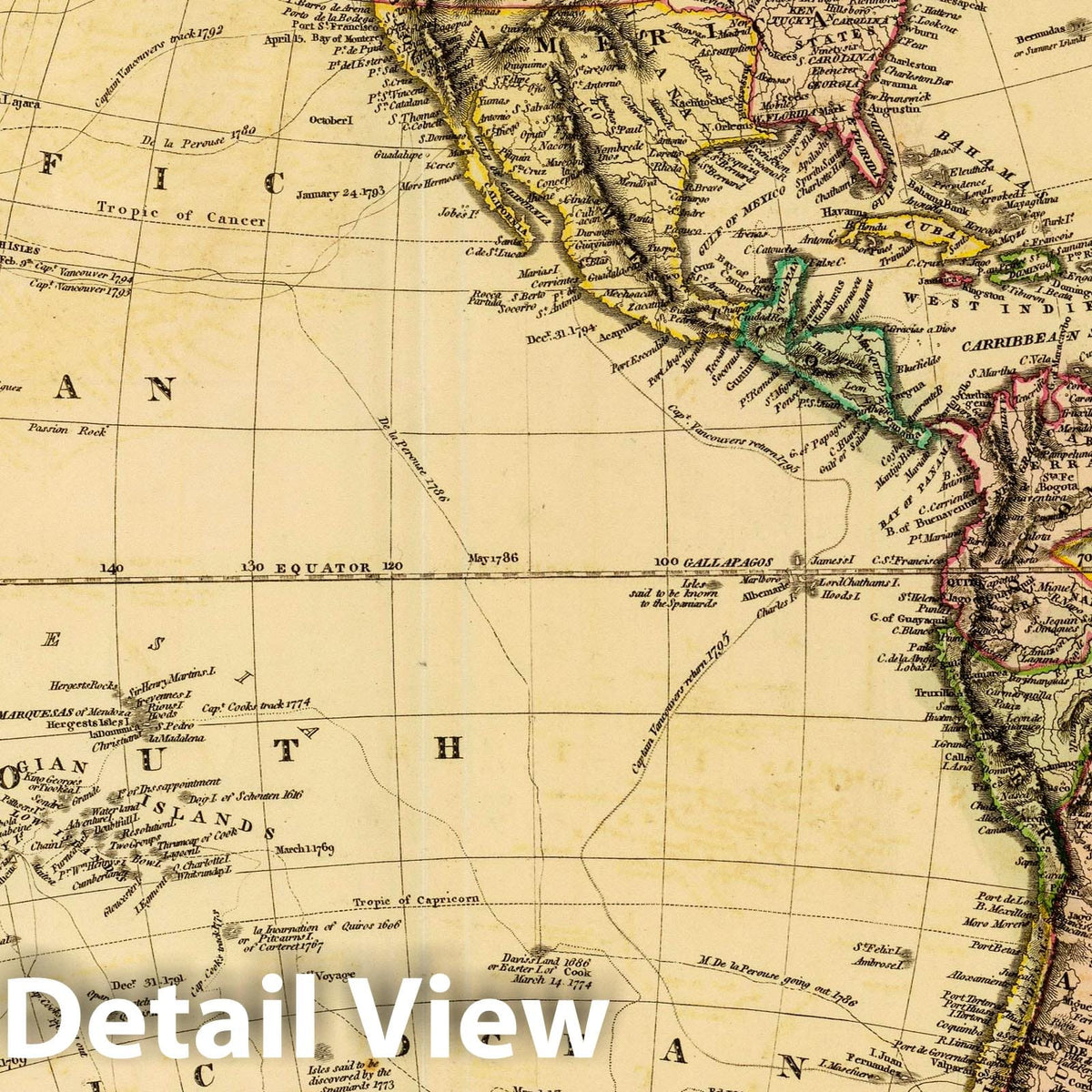 Western Hemisphere, 1831 - Historical Map Print