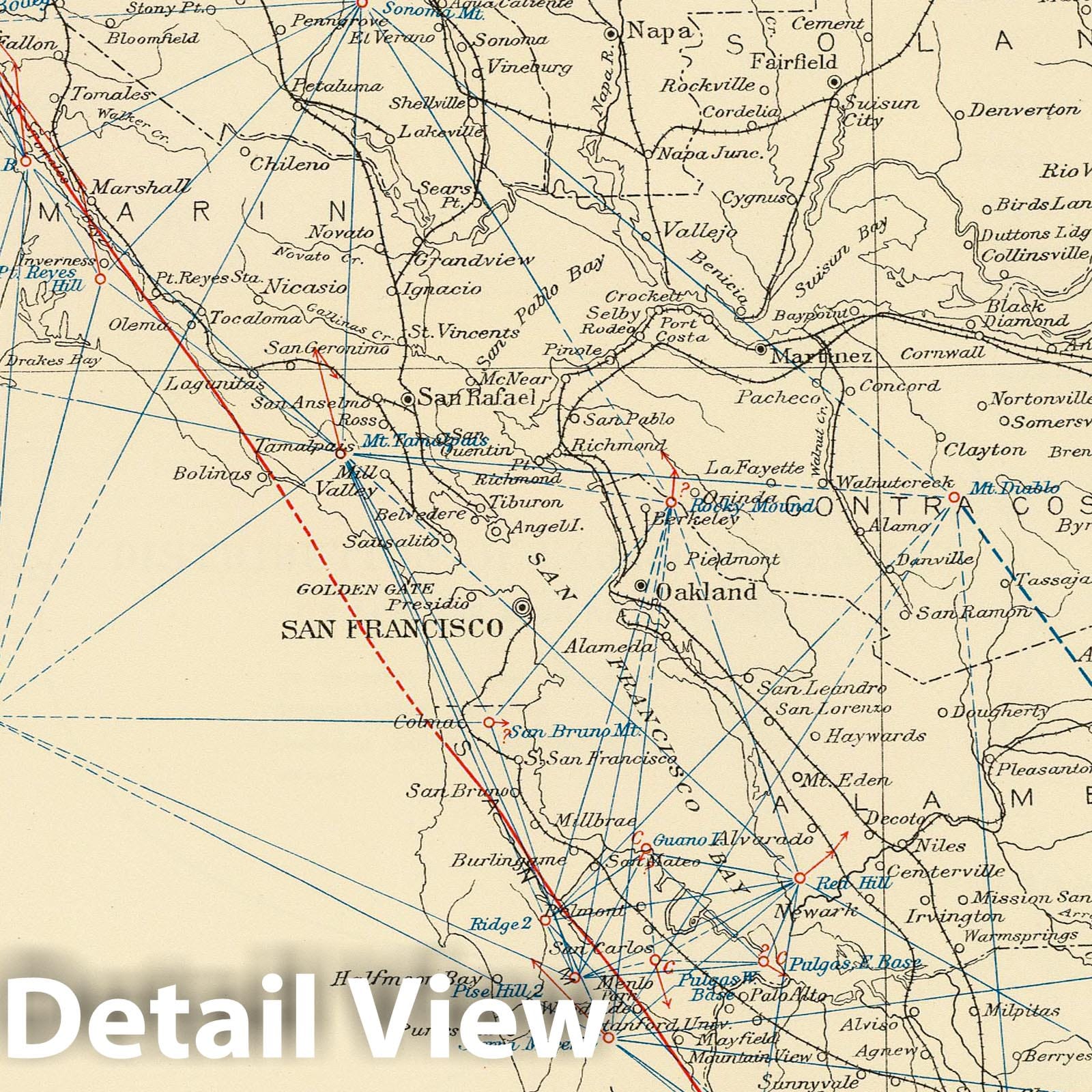 Coast Range Region, Northern California - Earthquake Map, 1908