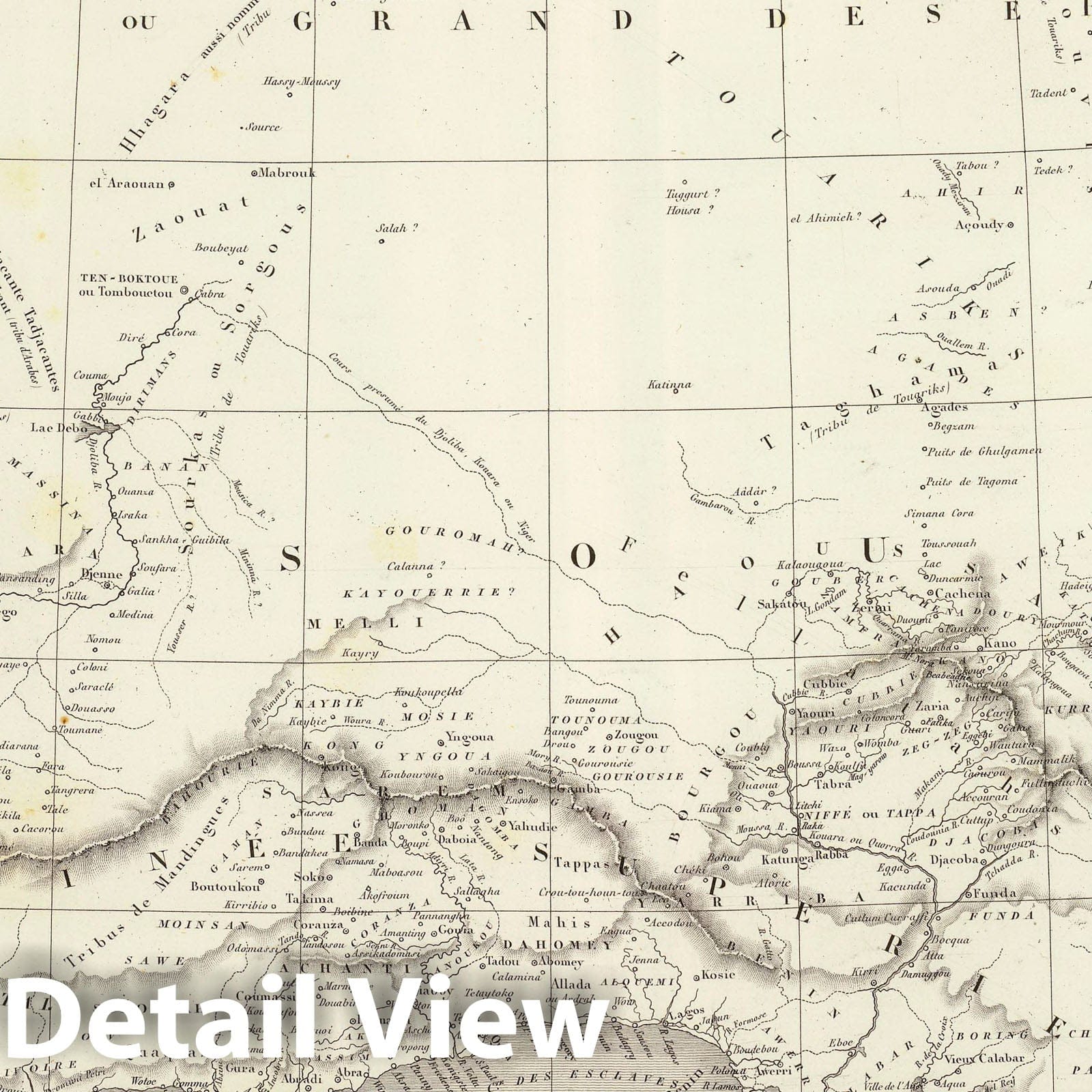 West Africa: Sahara, Sudan, Senegambia, and Guinea - River Map, 1837