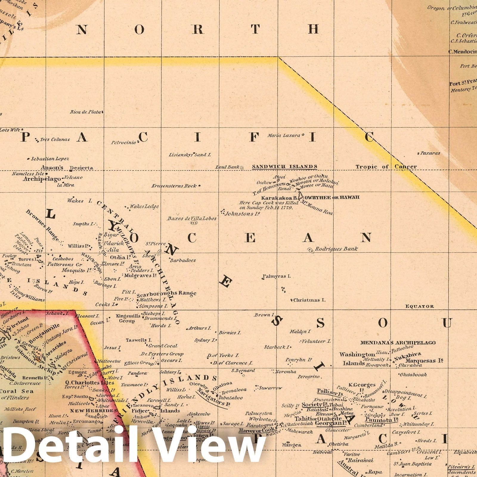 Australia, Malaysia, Polynesia - Nautical Chart, 1849 - Historical Map Print