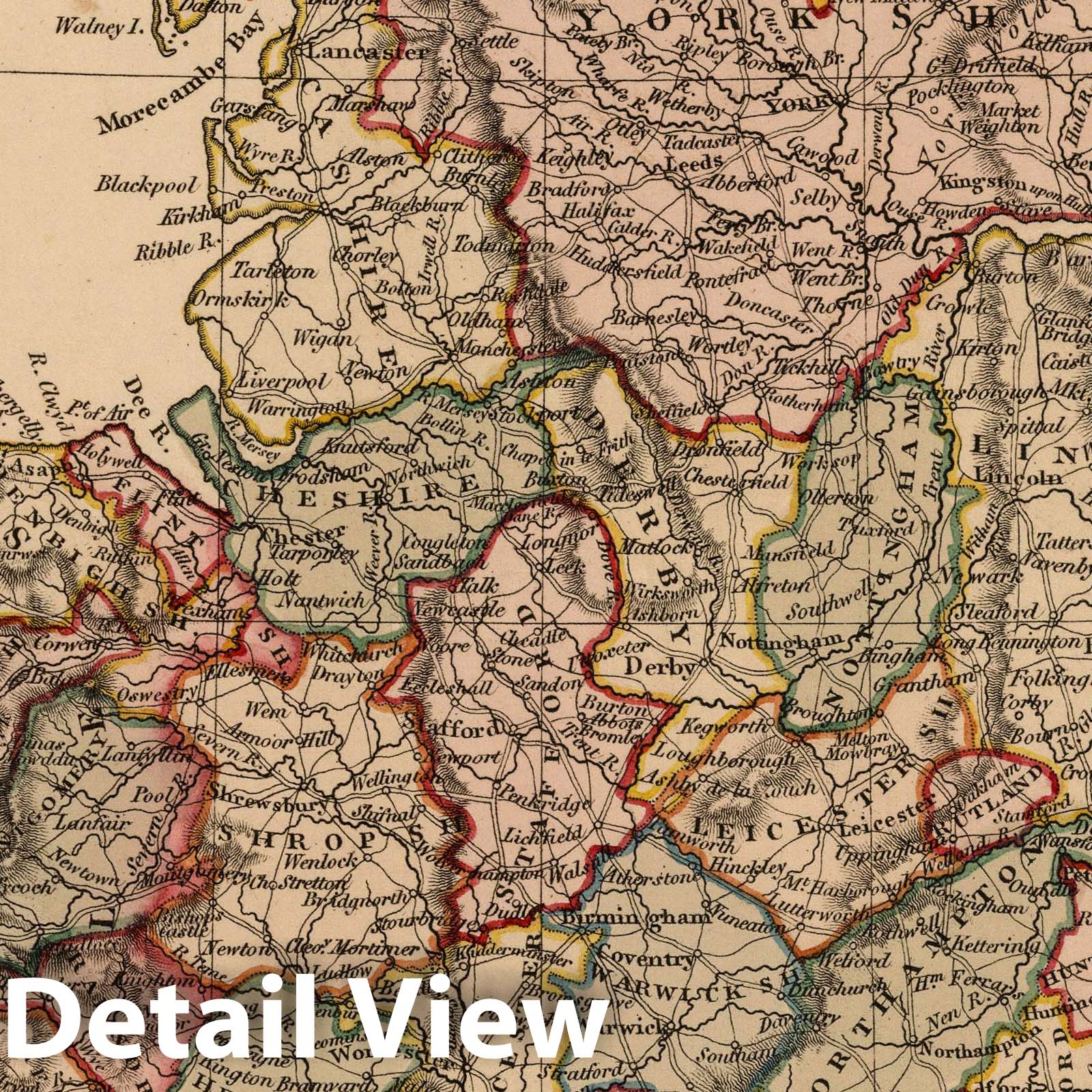 England - Road Map, 1825 - Historical Map Print