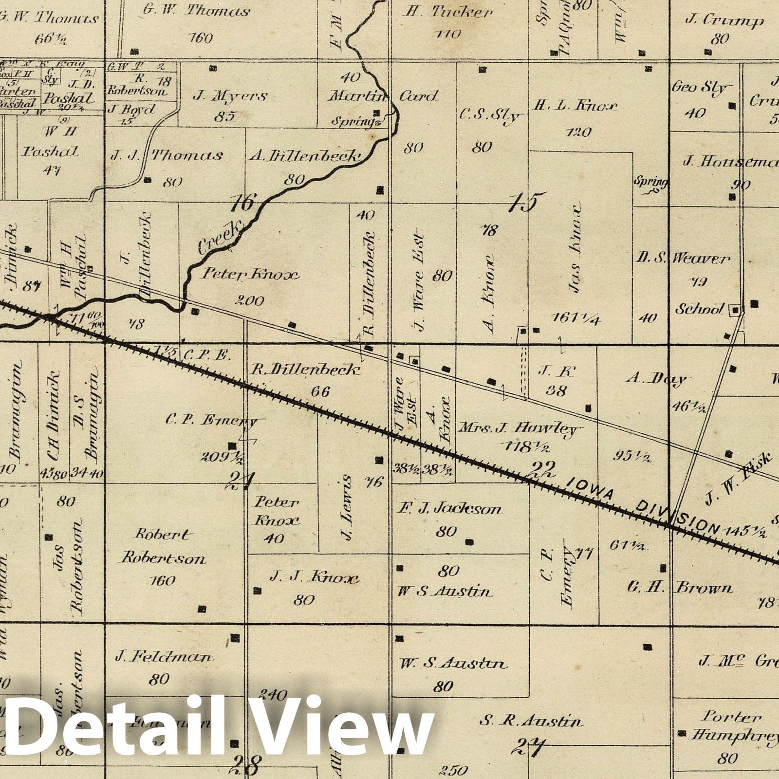 Mt. Pleasant Township, Whiteside County, Illinois 1872 Map Print