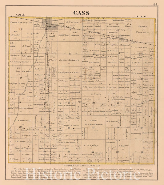 Cass Township, Laporte County, Indiana - Property Map, 1874