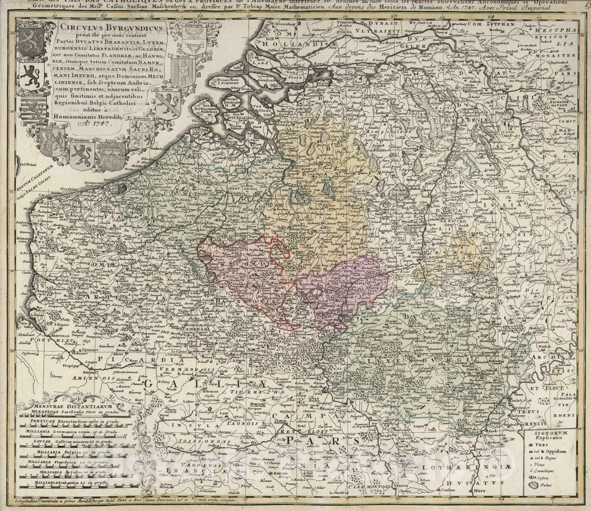 Historic Map : France, 1747 Circulus Burgundicus. , Vintage Wall Art