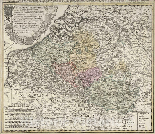 Historic Map : France, 1747 Circulus Burgundicus. , Vintage Wall Art