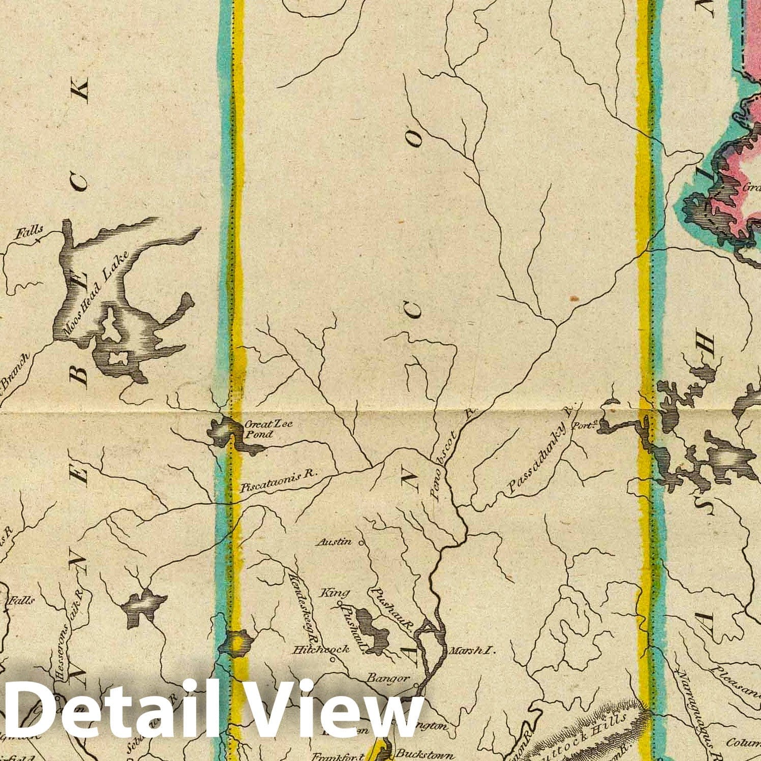 Maine, 1814 - Historical Map Print from Carey's General Atlas
