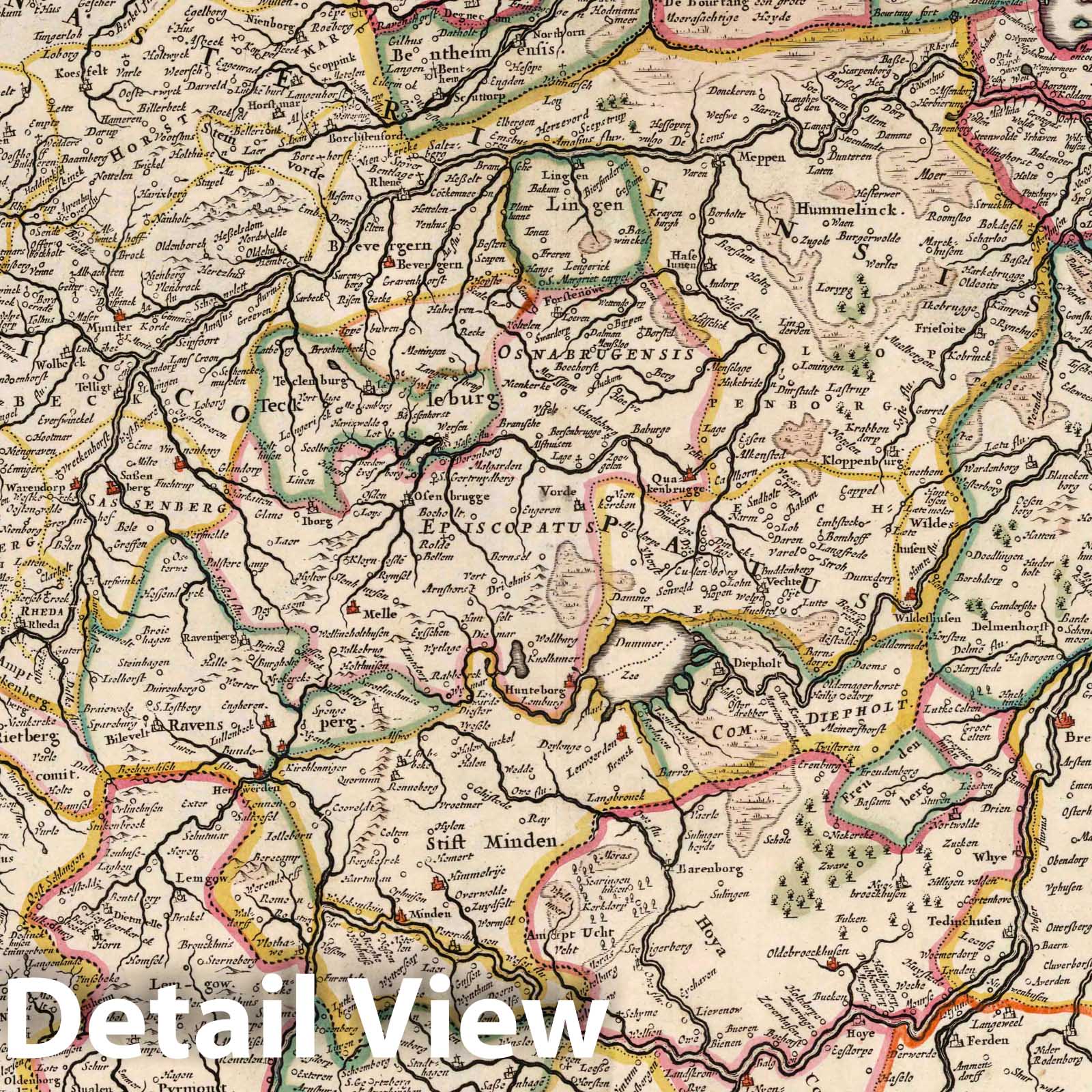 Westphalia, 1682 - Hand-Colored Historical Map Print