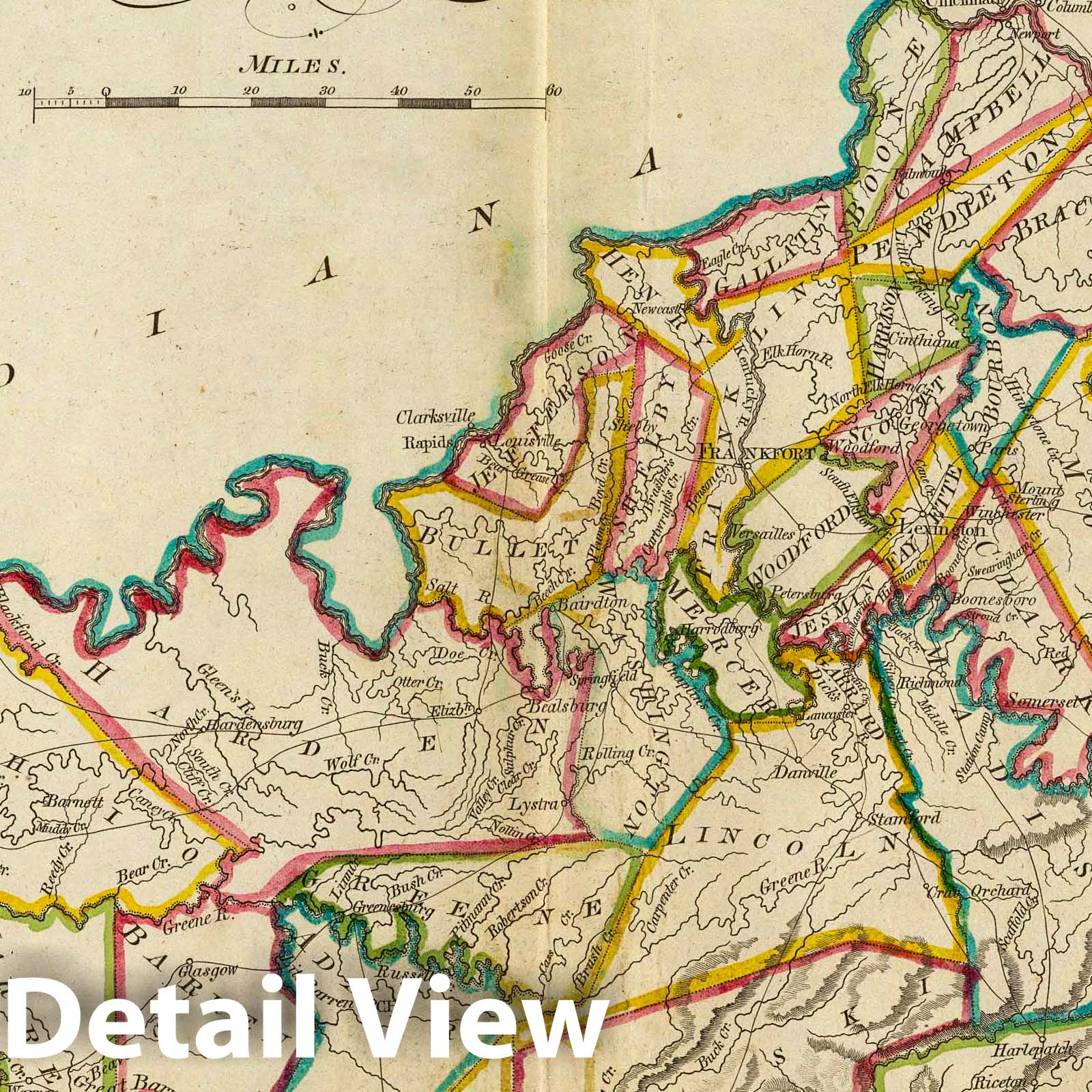 Kentucky, 1814 - Historical Map Print from Carey's General Atlas