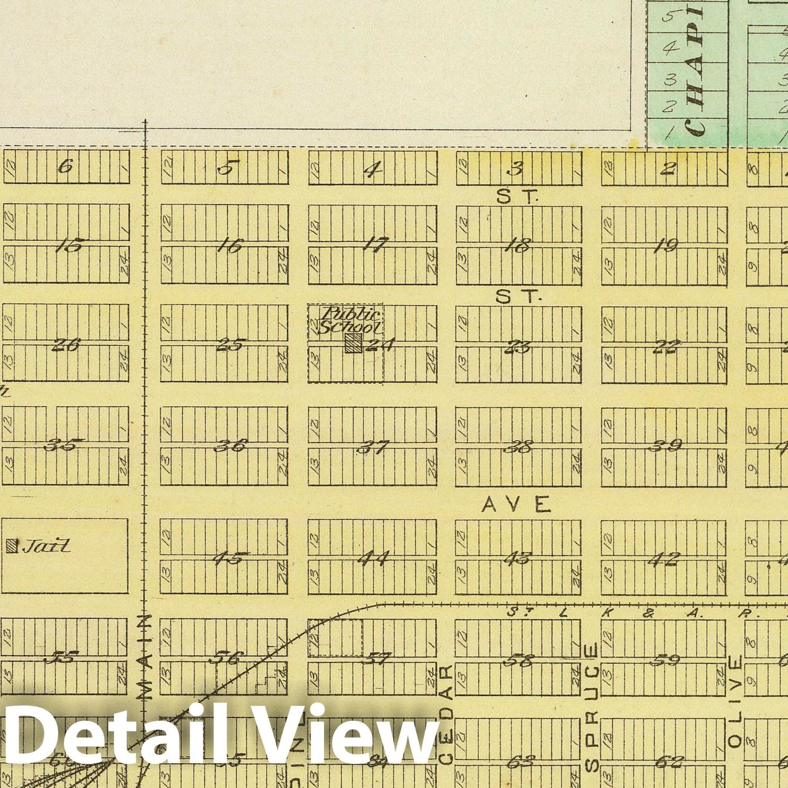 Garnett and Robinson, Kansas - Military Map, 1887