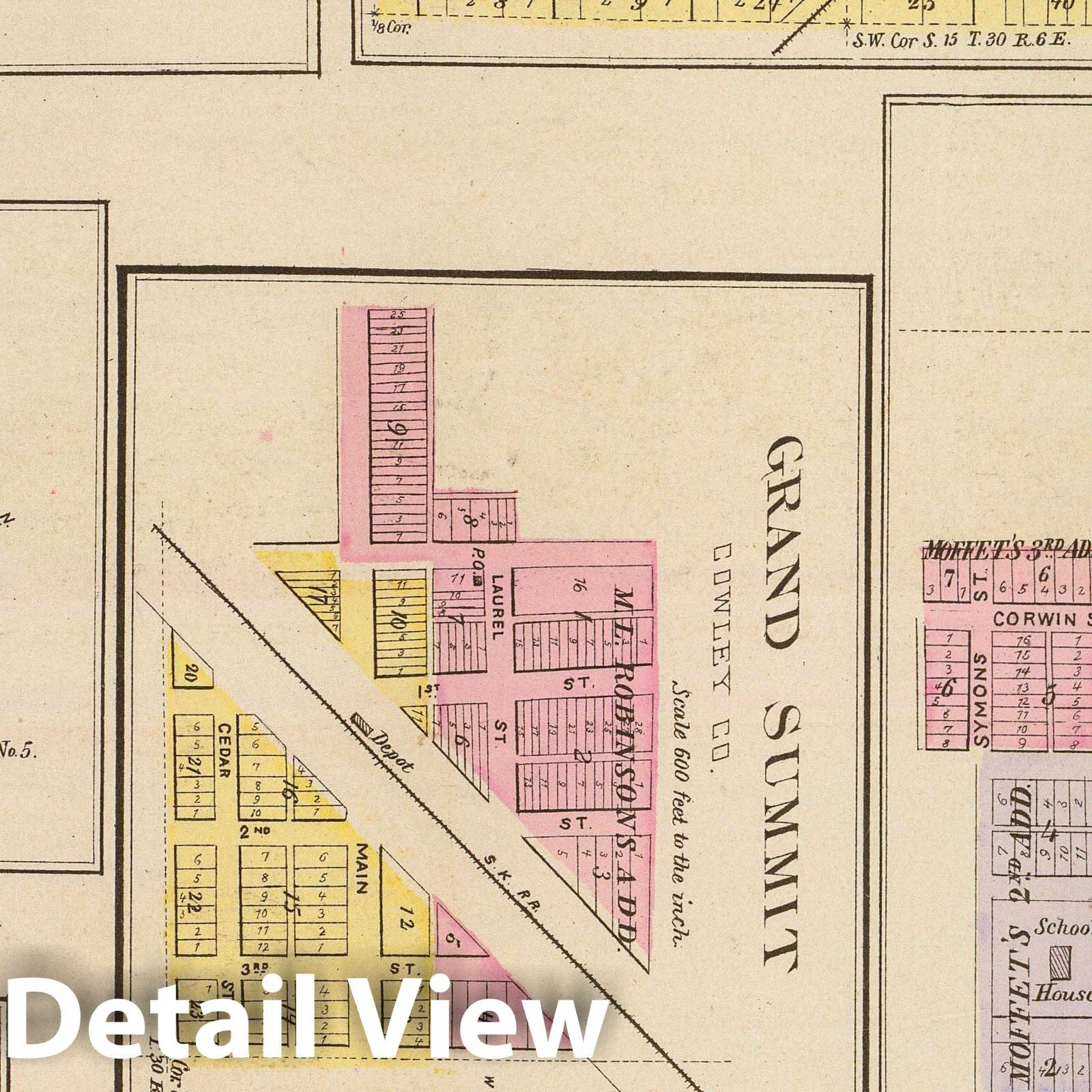 Geneva, Atlanta, Dexter, Grand Summit, Udall, Floral, Cambridge, and Seeley, Kansas - 1887 Historical Map Print