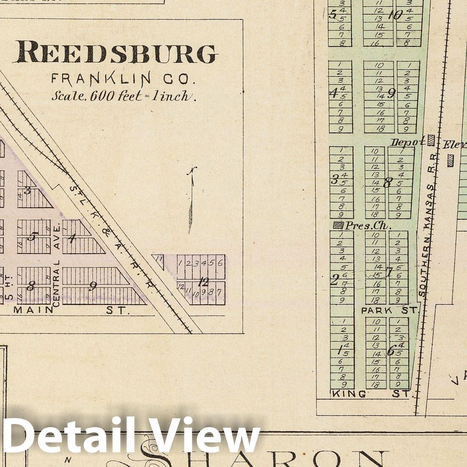 Wellsville, Emmerson, Reedsburg, Princeton, Franklin and Barber Counties, Kansas - 1887 Historical Map