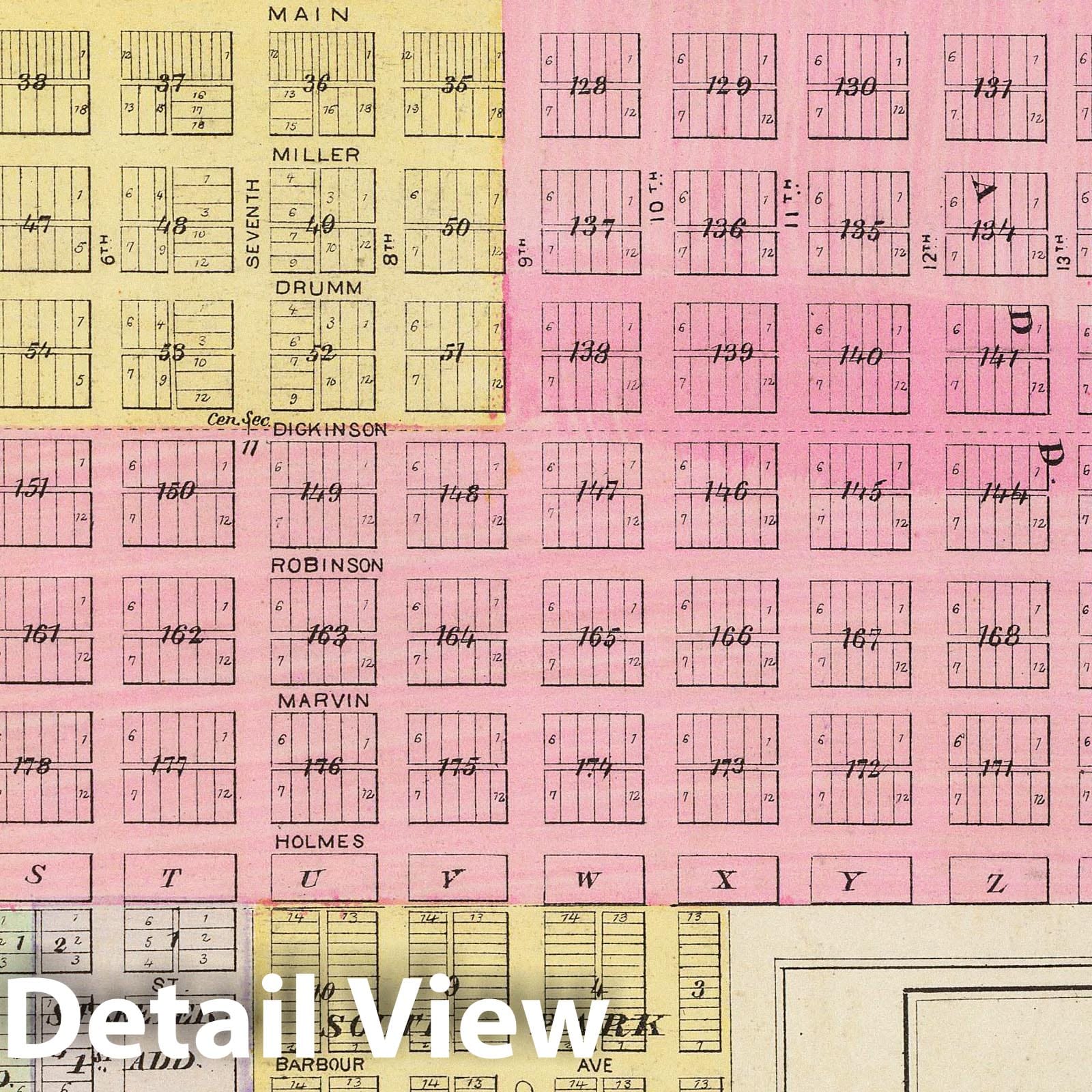 New Kiowa and Sun City, Barber County; Stanley, Holliday, Lenexa, Morse, Johnson County, Kansas - 1887 Historical Map Print