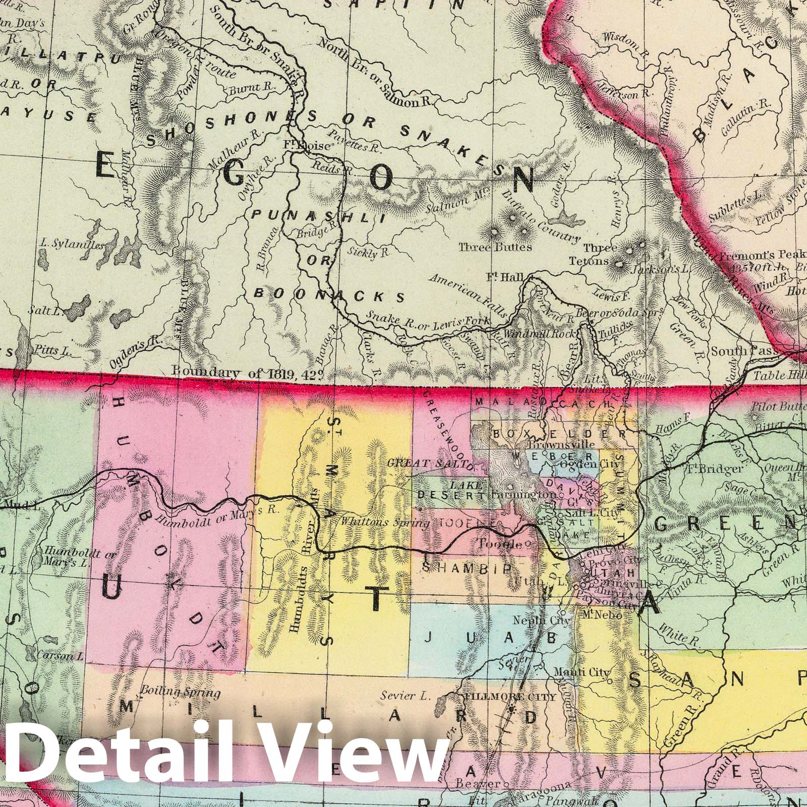 California, Oregon, Washington, Utah, and New Mexico - Railroad Map, 1858