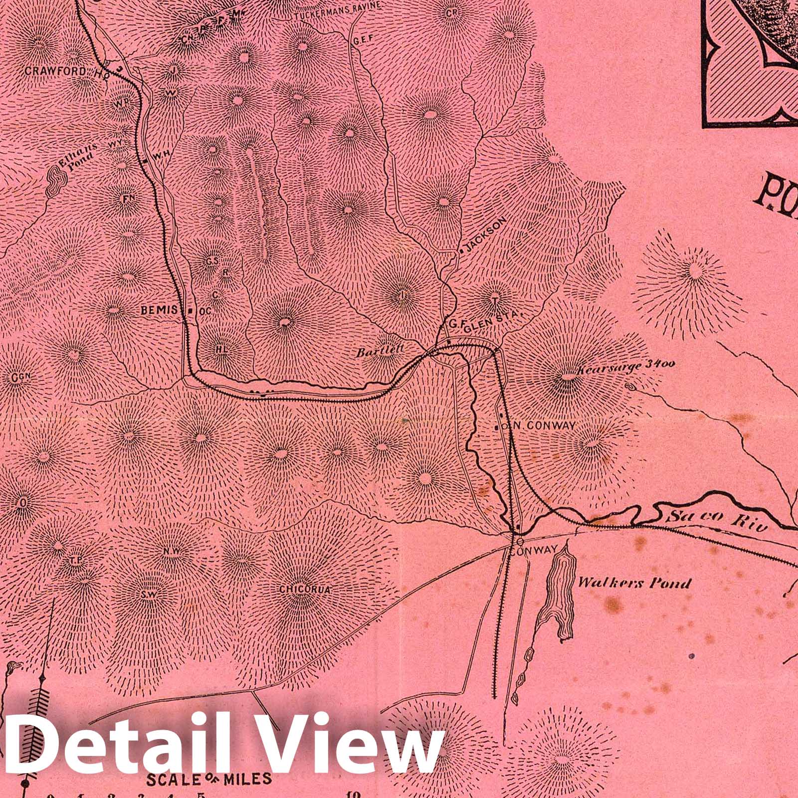 White Mountains, New Hampshire - Railroad Map, 1879