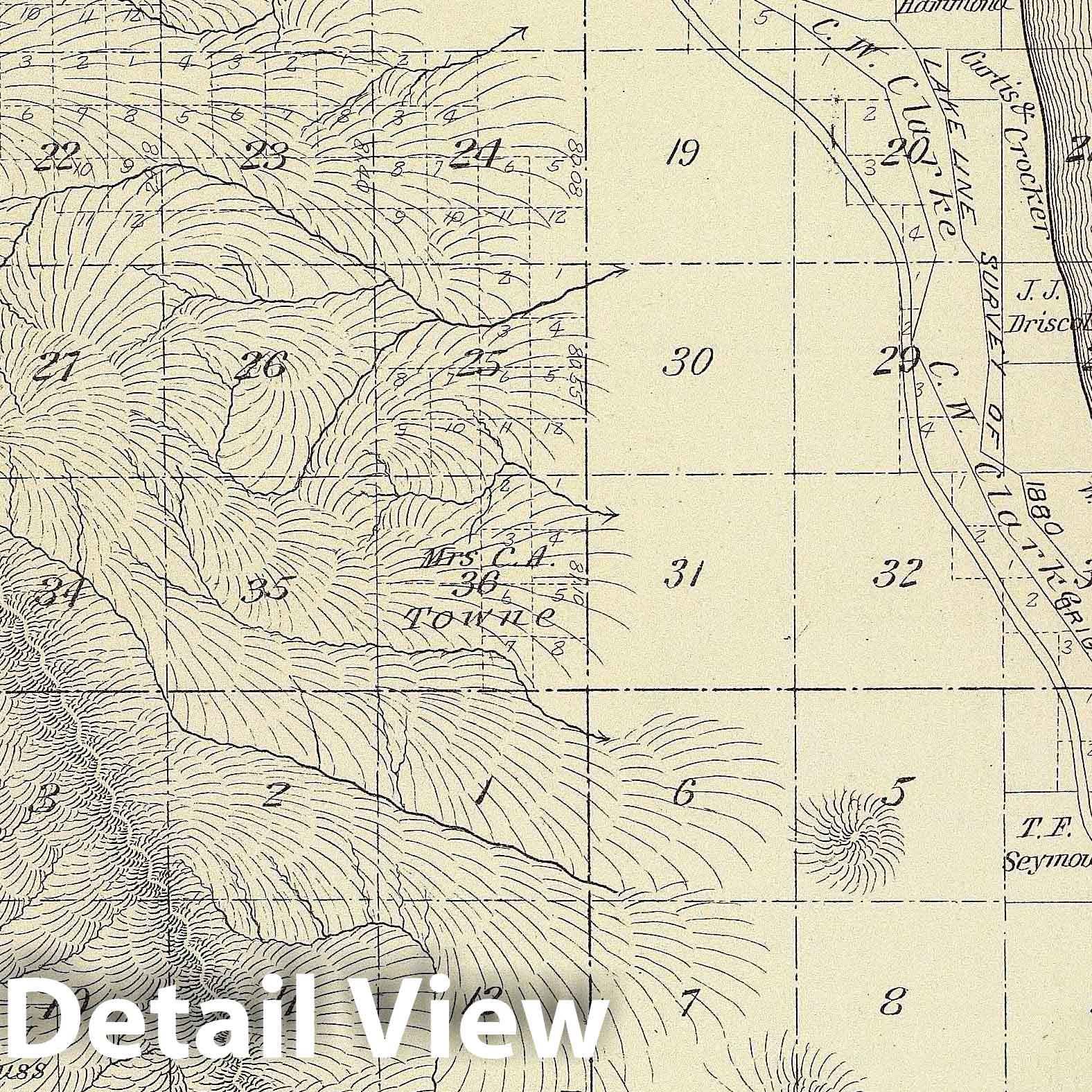 Townships 2223 South, Tulare County, California - Survey Map, 1892