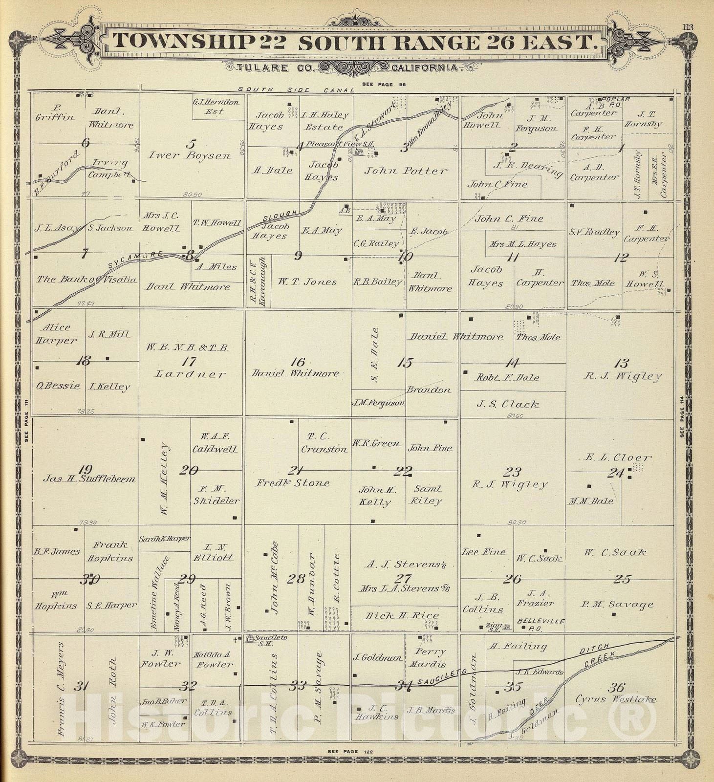 Historic Map : 1892 T.22S R.26E. - Vintage Wall Art