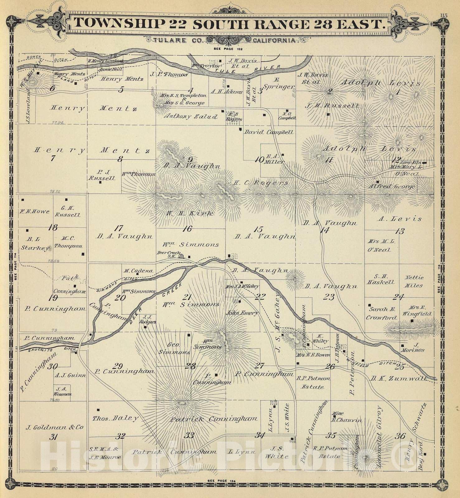 Historic Map : 1892 T.22S R.28E. - Vintage Wall Art