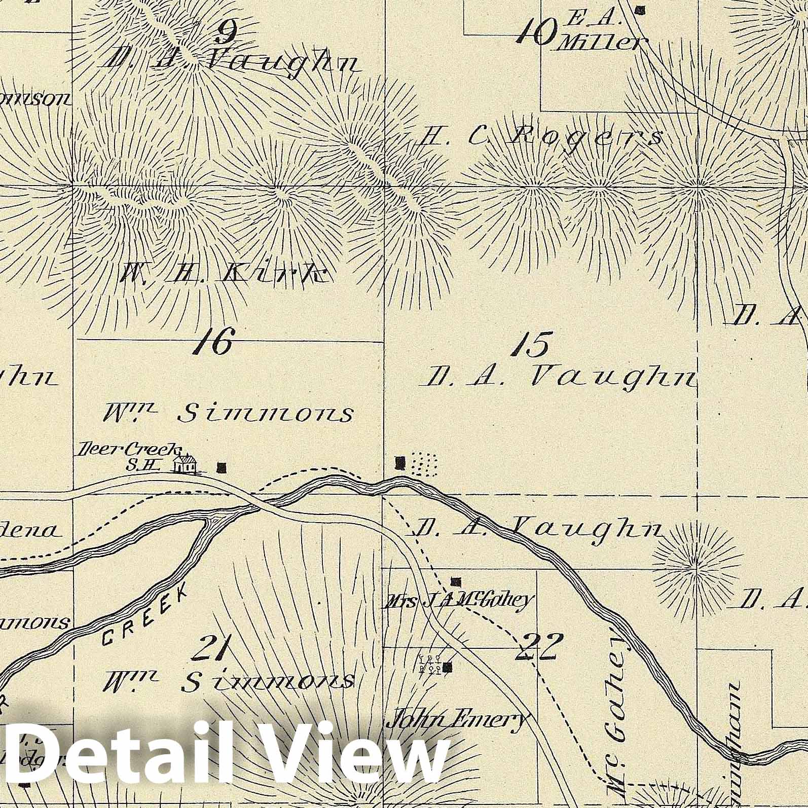 Township 22 South, Range 28 East, Tulare County, California - 1892 Survey Map
