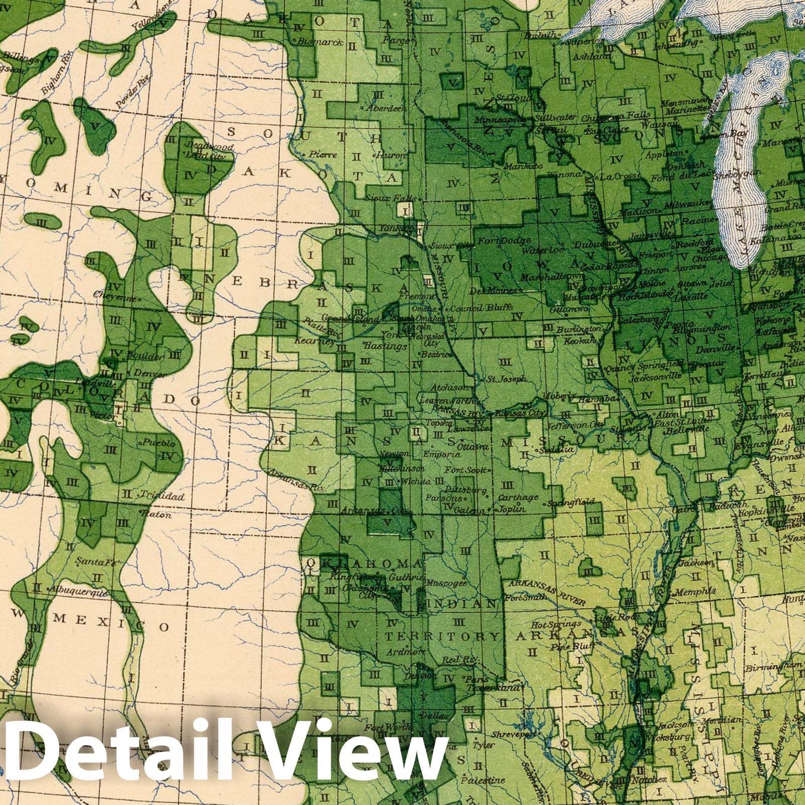 United States - Oats Yield, 1903 - Historical Census Map Print