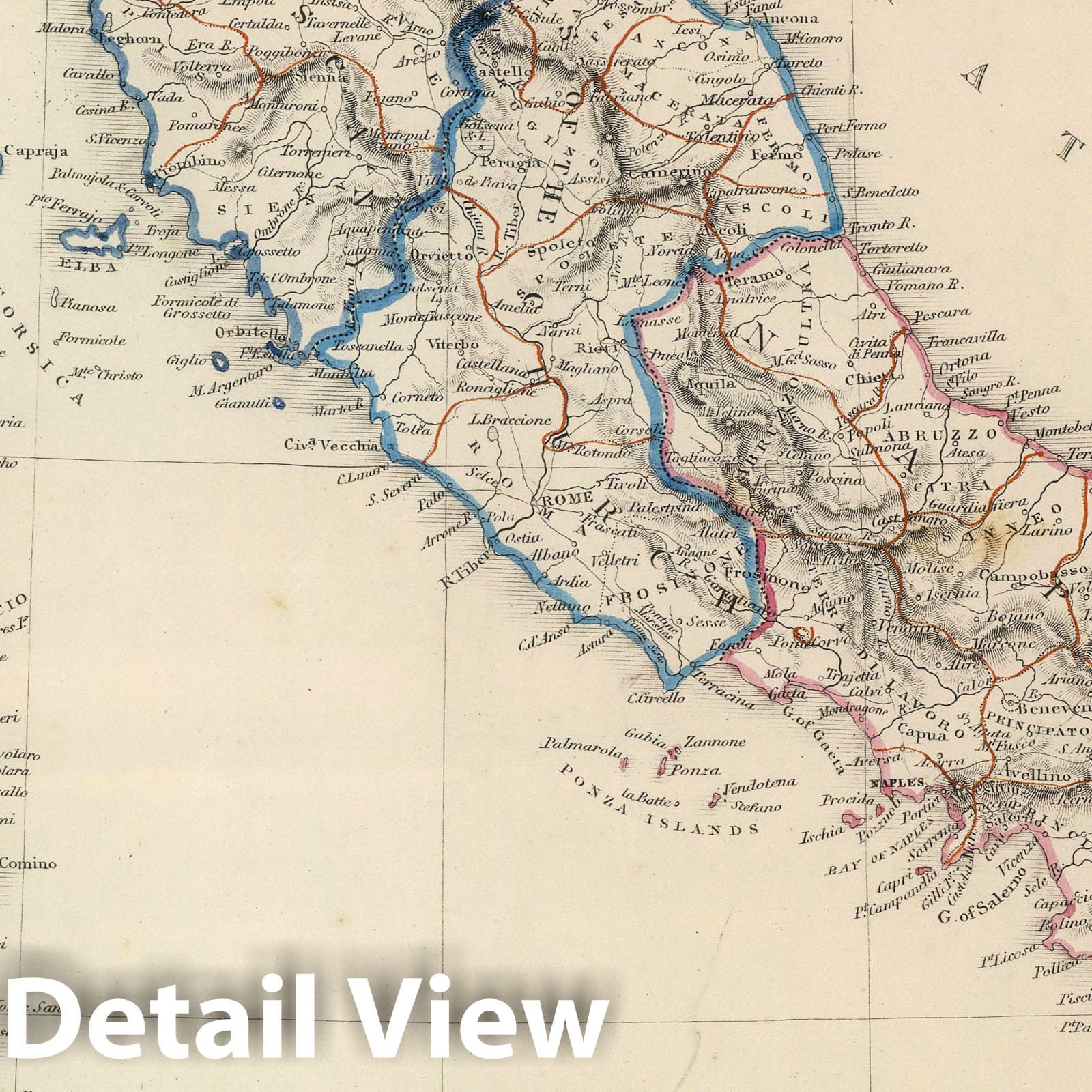 Italy, 1847 - Historical Map Print from Sharpe's Corresponding Atlas