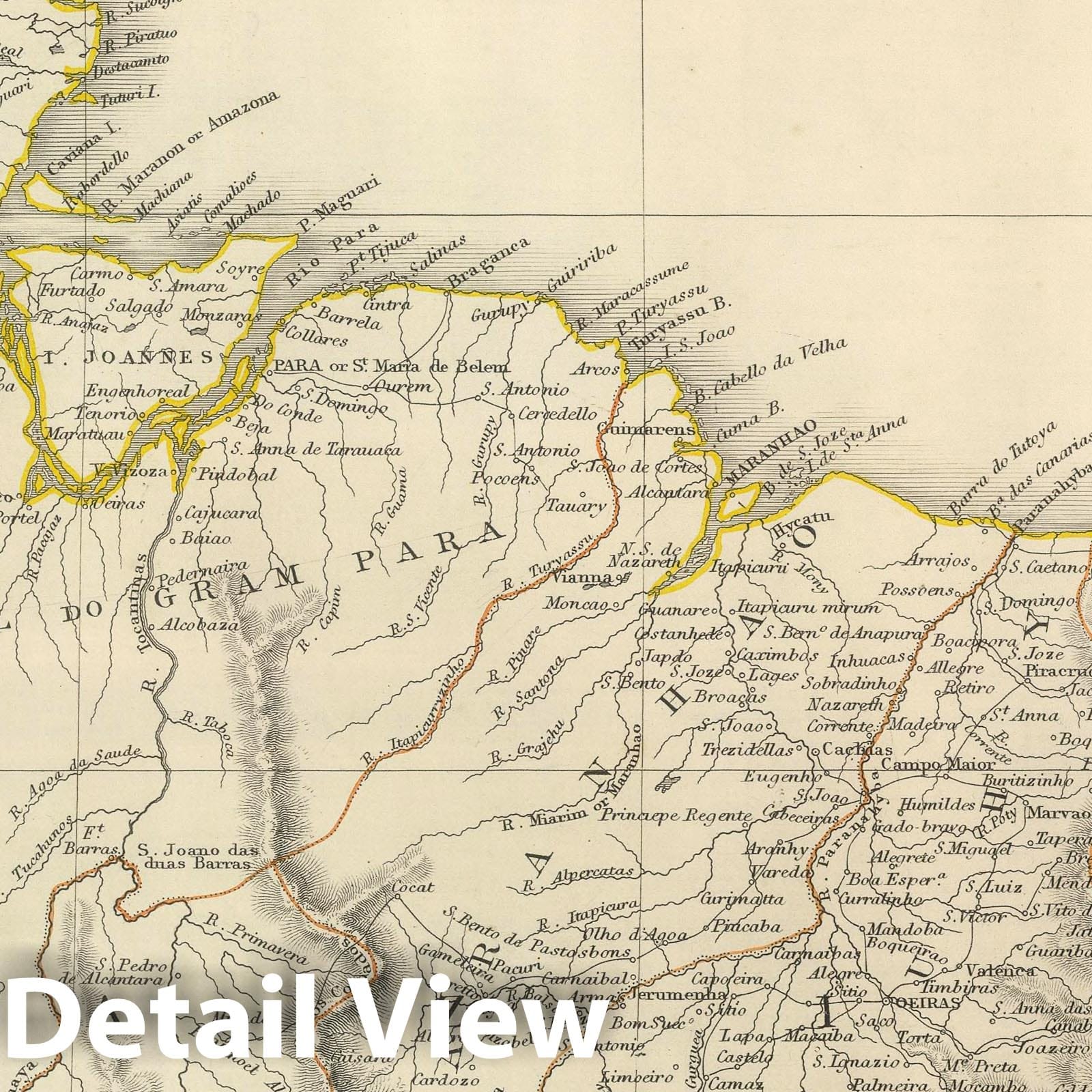 Eastern Brazil, 1848 - Historical Map Print from Sharpe's Corresponding Atlas
