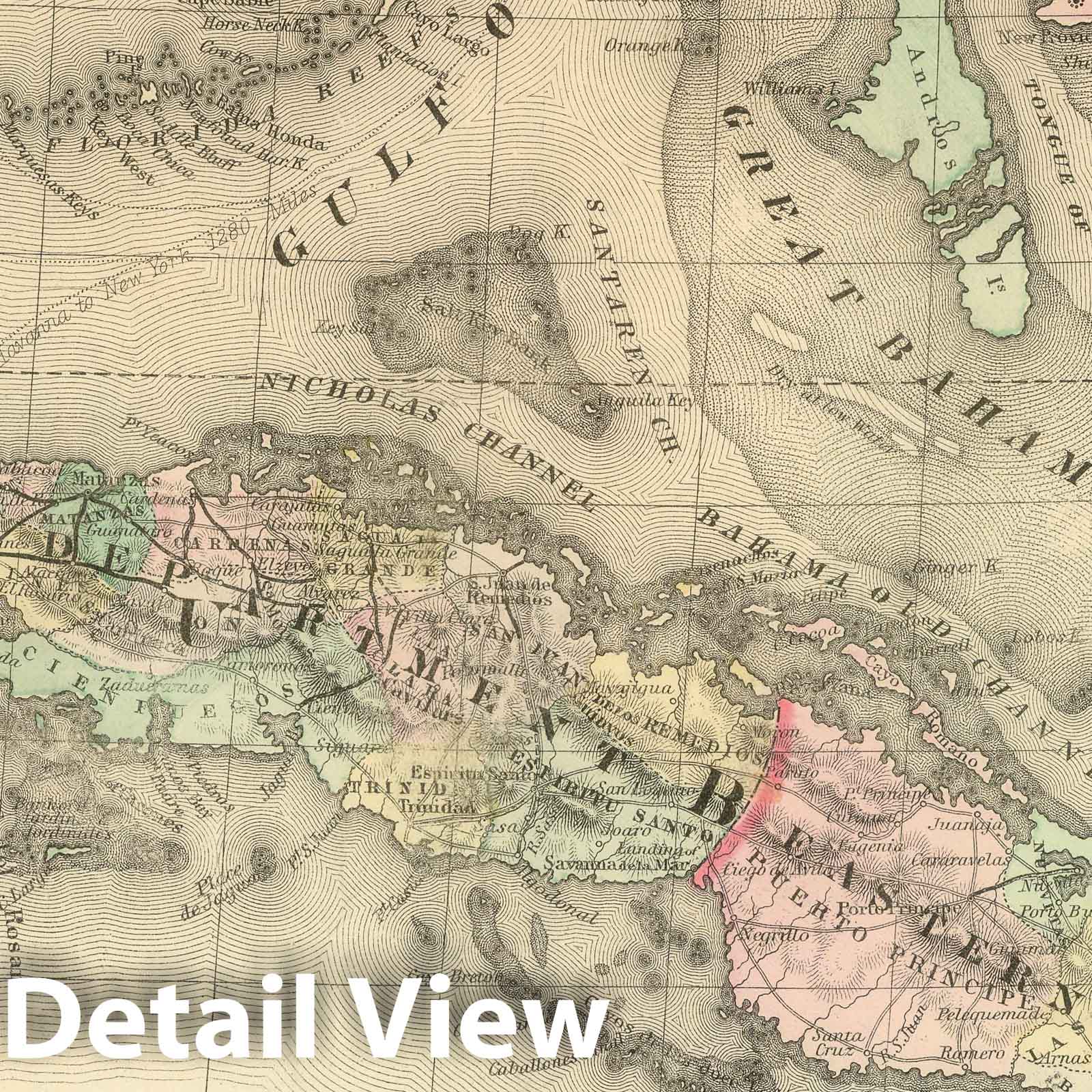 Cuba - Railroad Map, 1886 - Historical Map Print