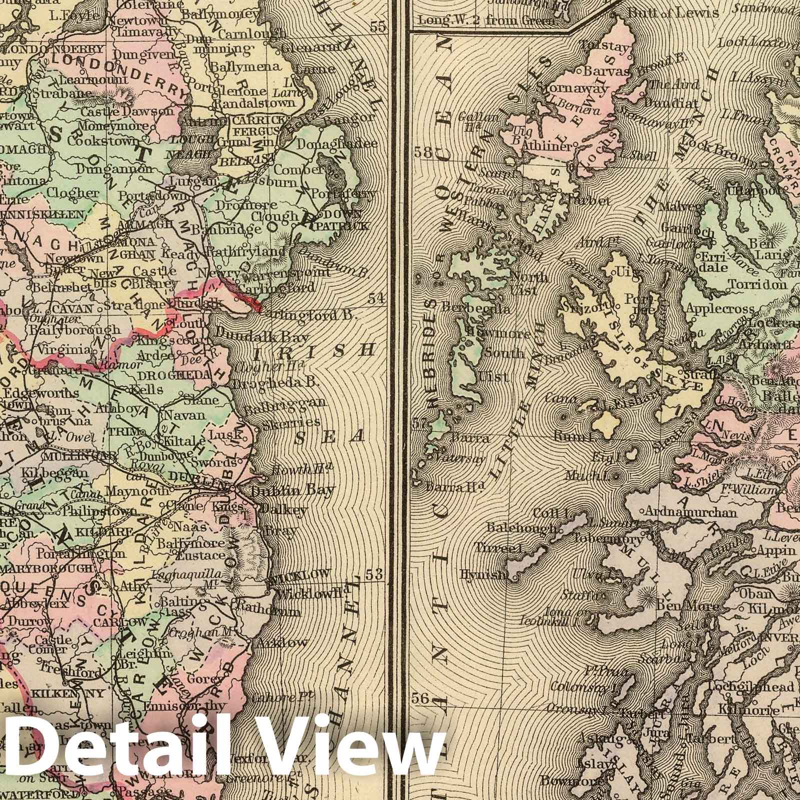 Ireland and Scotland with Shetland Islands - Railroad Map, 1886