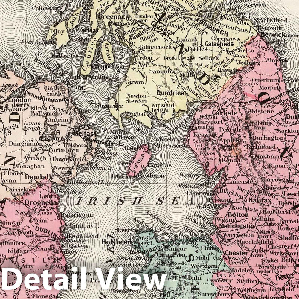 Historic Map : 1858 British Isles. - Vintage Wall Art