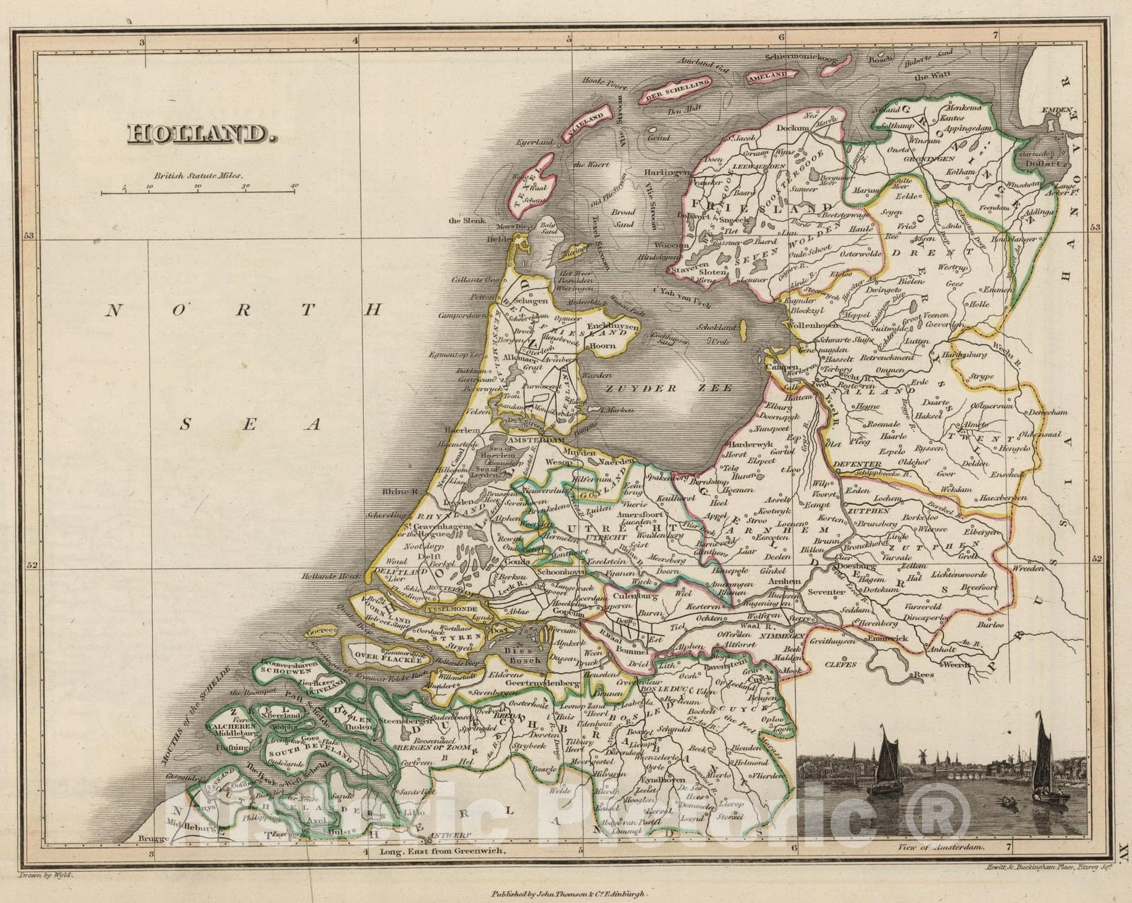 Historic Map : 1824 Holland - Vintage Wall Art