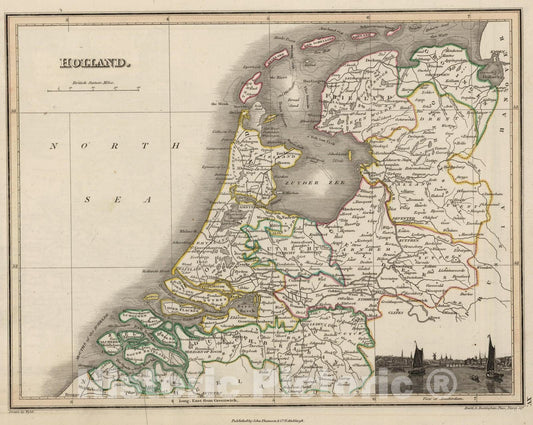Historic Map : 1824 Holland - Vintage Wall Art