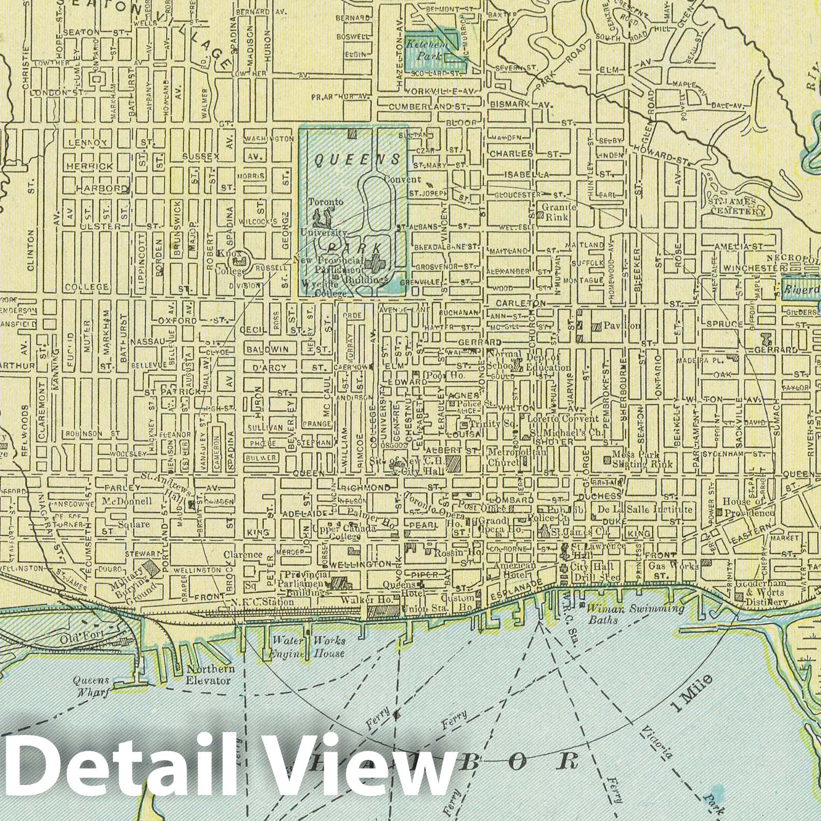 Toronto, Ontario - Railroad Map, 1901 - Historical Map Print