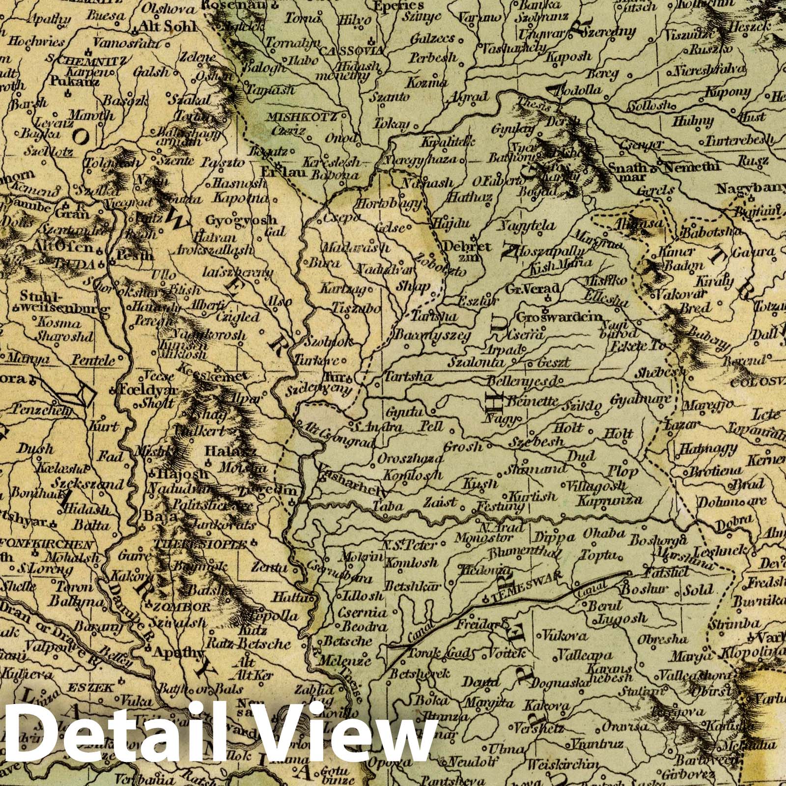 Hungary and Transylvania, 1811 - Historical Map Print