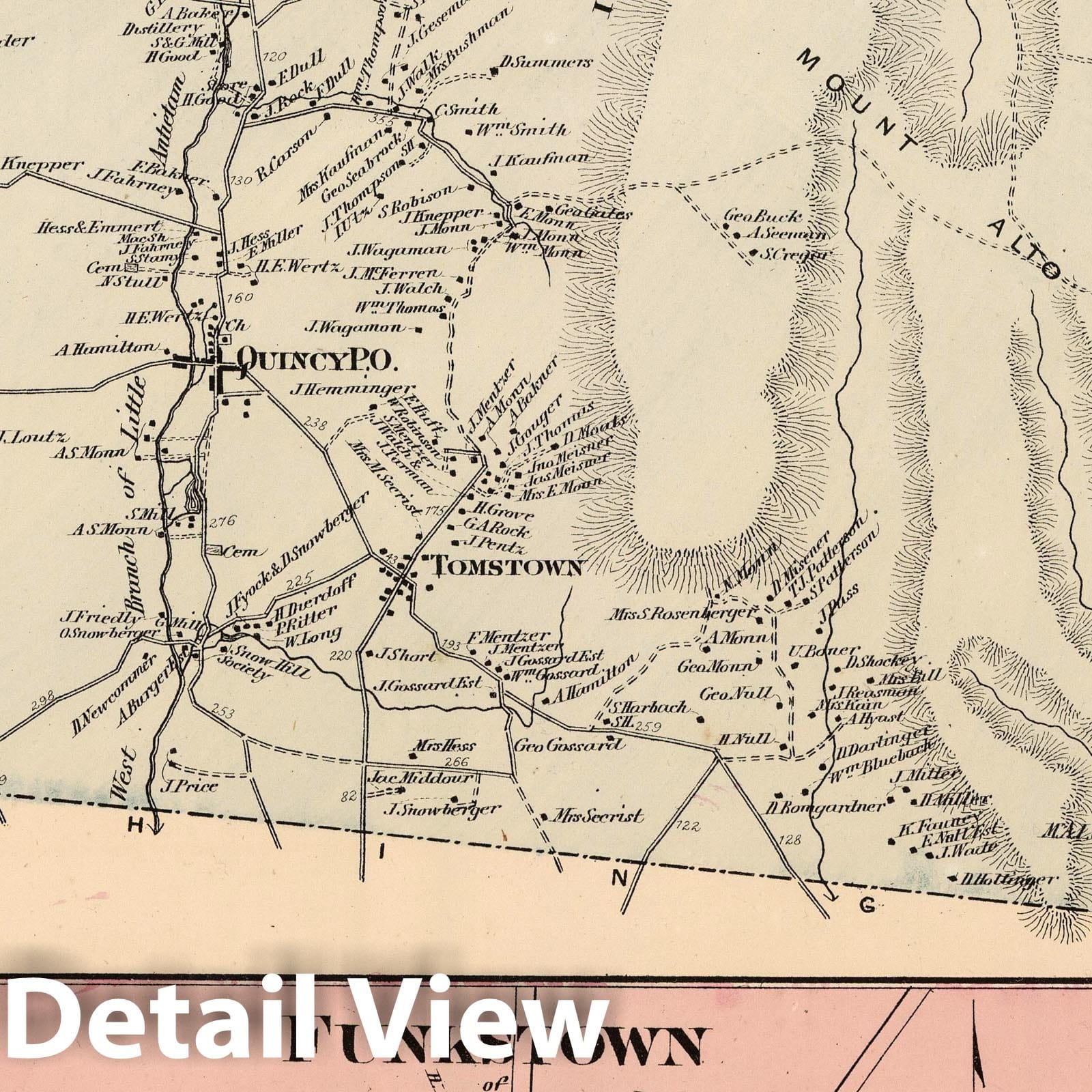 Quincy, Tomstown, Funkstown, Franklin County, Pennsylvania - Property Map, 1868