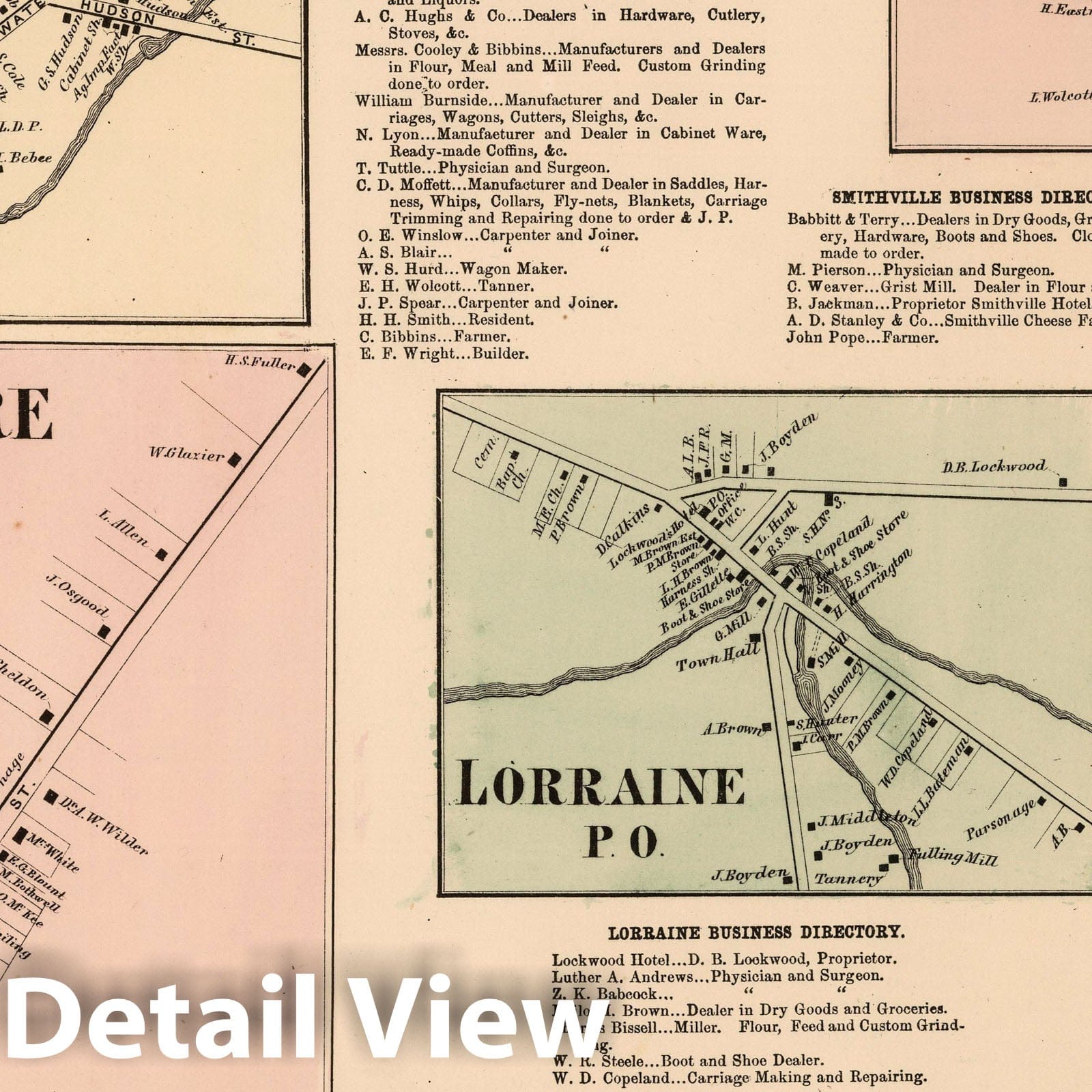 Ellisburgh, Adams Centre, Rodman, Smithville, Lorraine, Whitesville, East Rodman, Henderson, Jefferson County, New York - Property Map, 1864