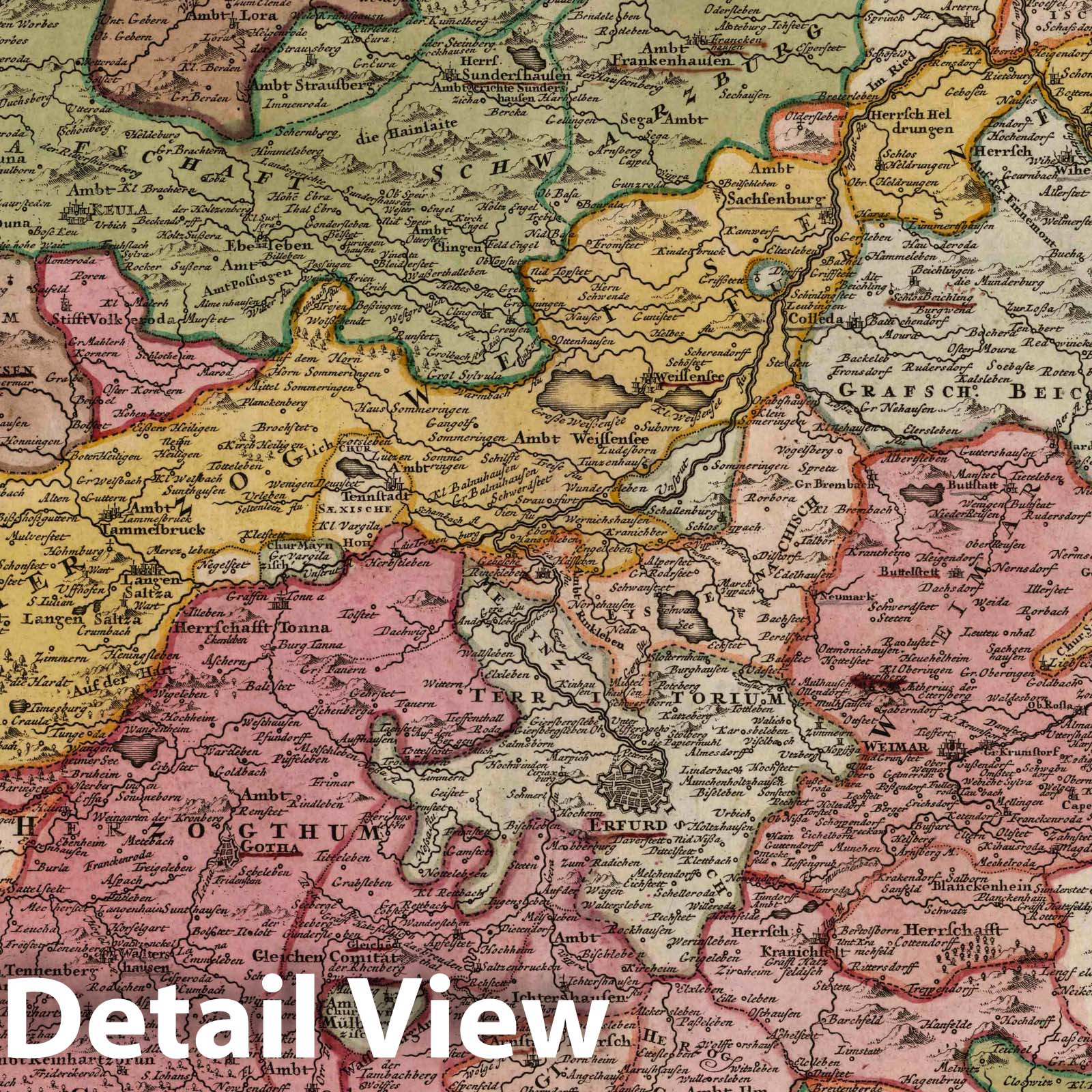 Thuringia, Germany 1788 Historical Map Print
