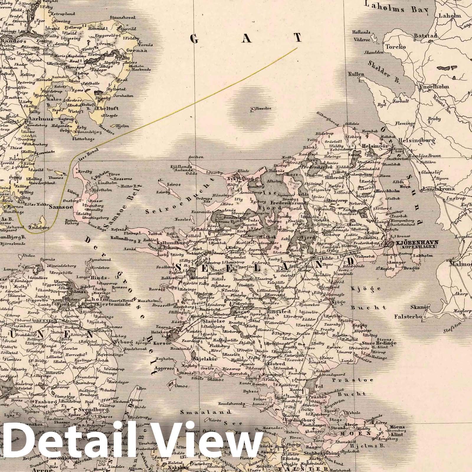 Denmark, Iceland, and Faroe Island with Prussian Provinces, 1879 - Historical Map Print