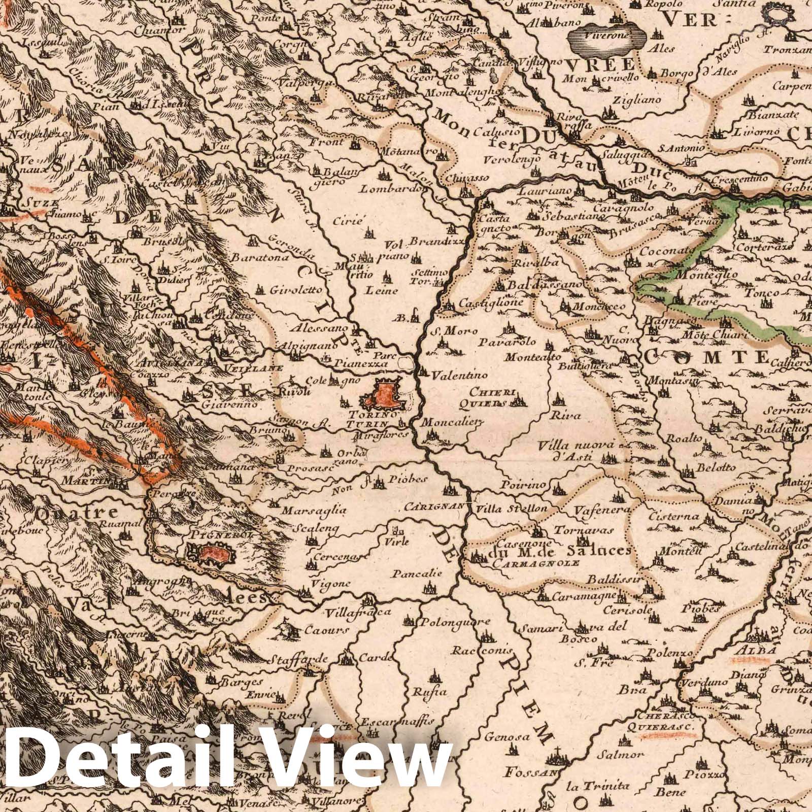 Piedmont, 1697 Historical Map Print