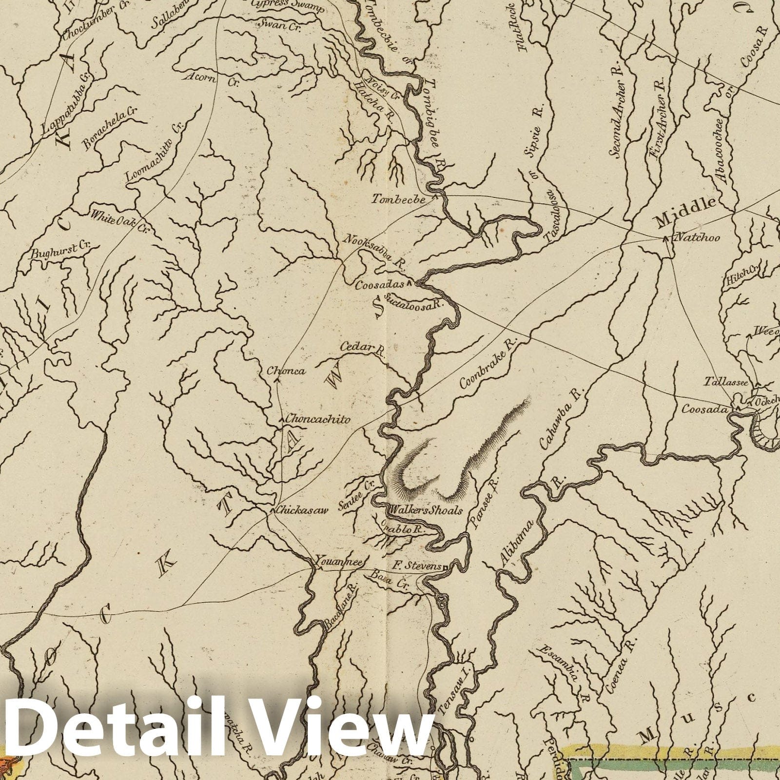 Mississippi Territory, 1814 - Historical Map Print from Carey's General Atlas