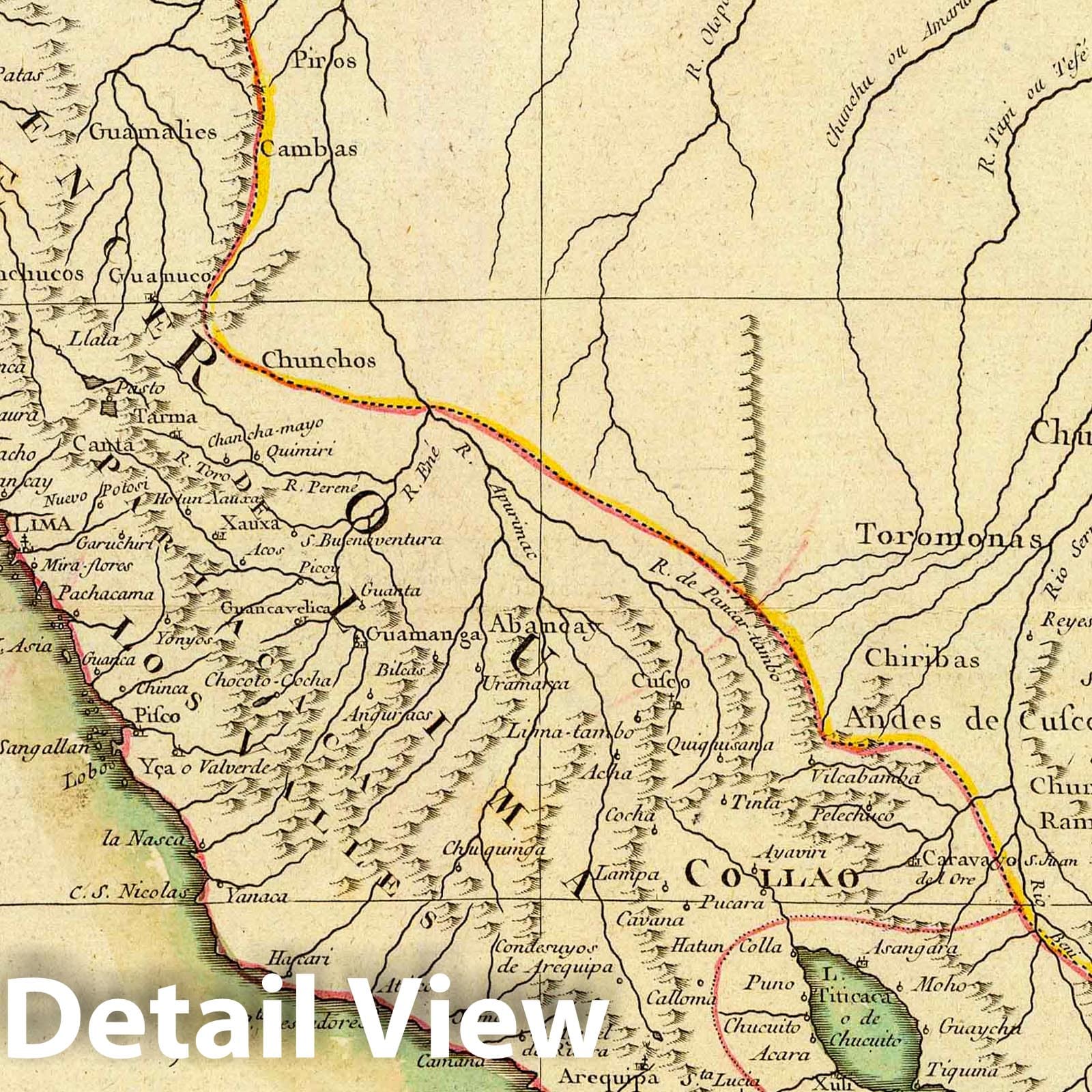 Peru with Audiences of Quito, Lima, and La Plata - 1791 Historical Map Print