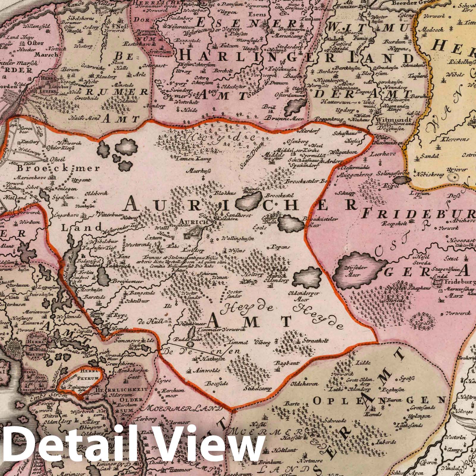 Eastern Frisia, 1730 - Historical Map Print