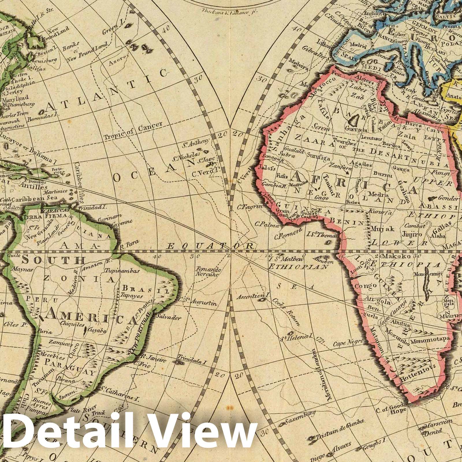 World Map 1814 - Carey's General Atlas - Historical Map Print