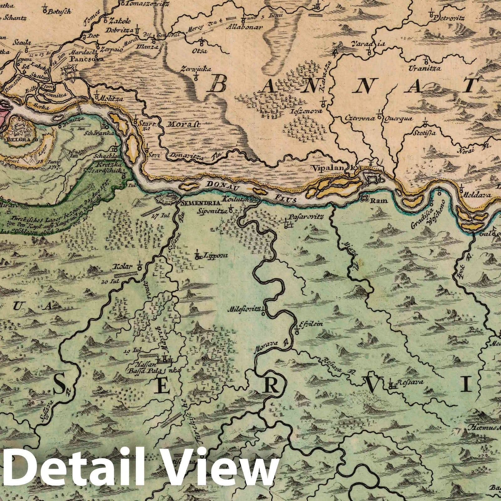 Hungary - Military Theater, 1788 - Historical Map Print