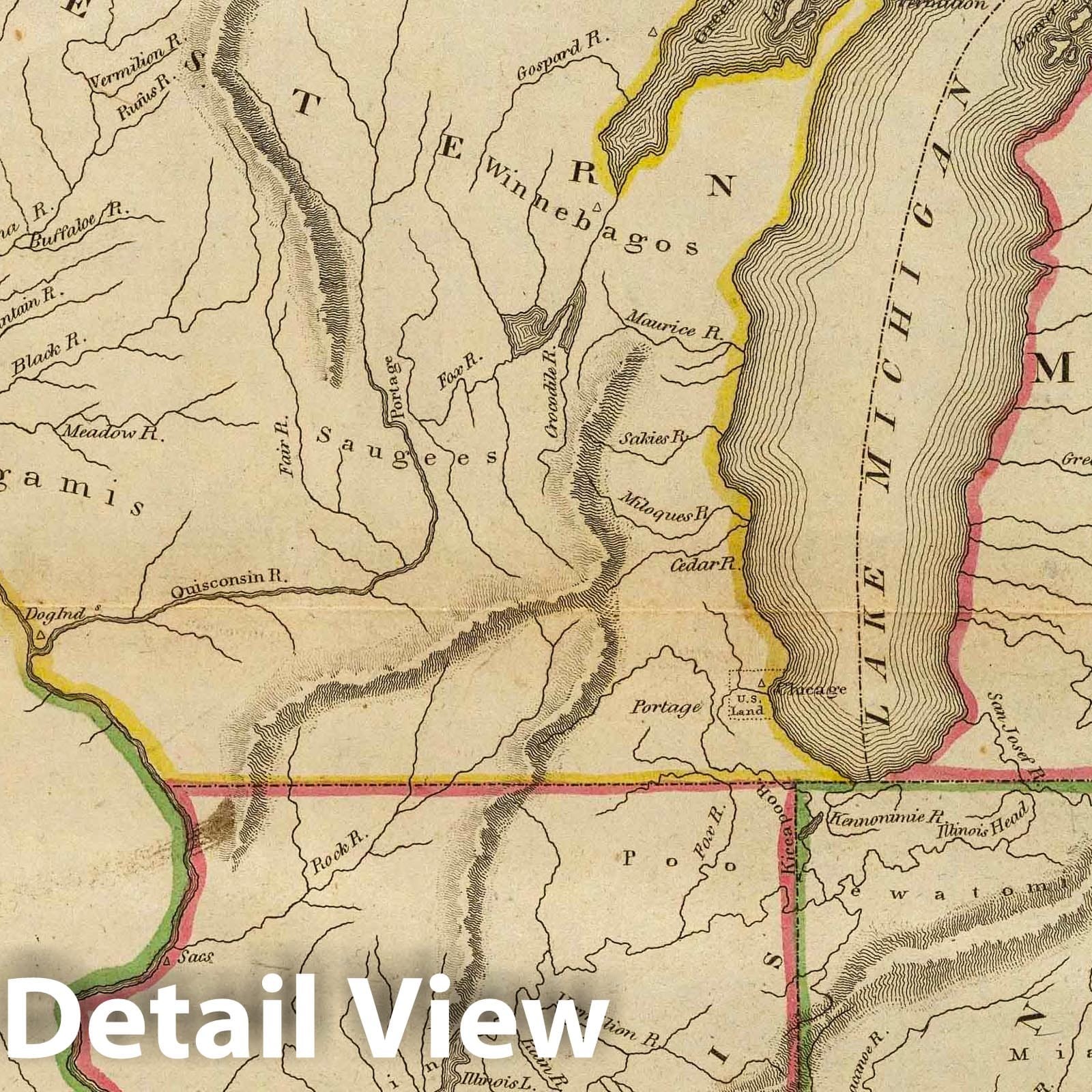 Upper Territories of the United States, 1814 - Historical Map Print