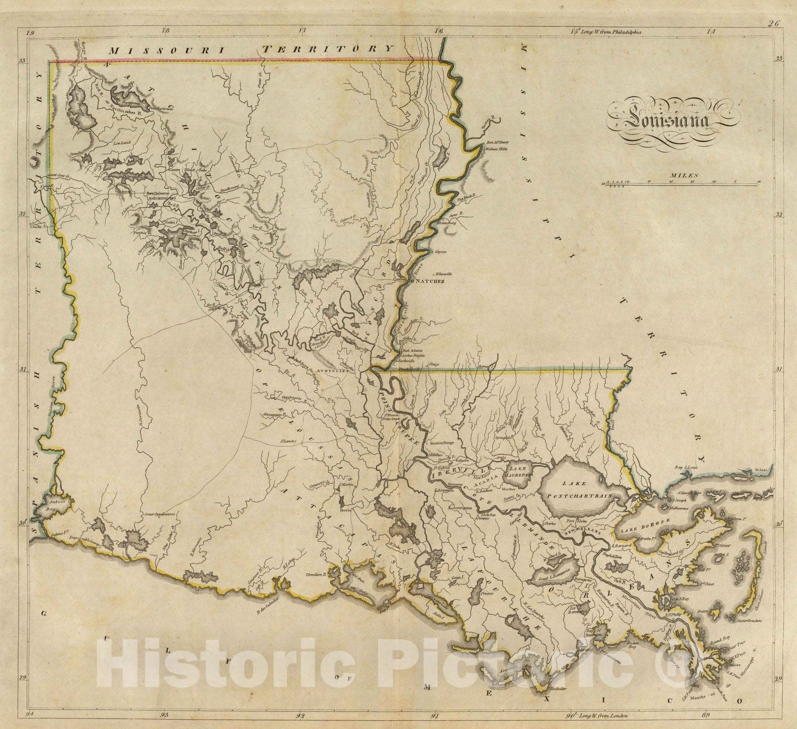 Historic Map : 1814 Louisiana. - Vintage Wall Art