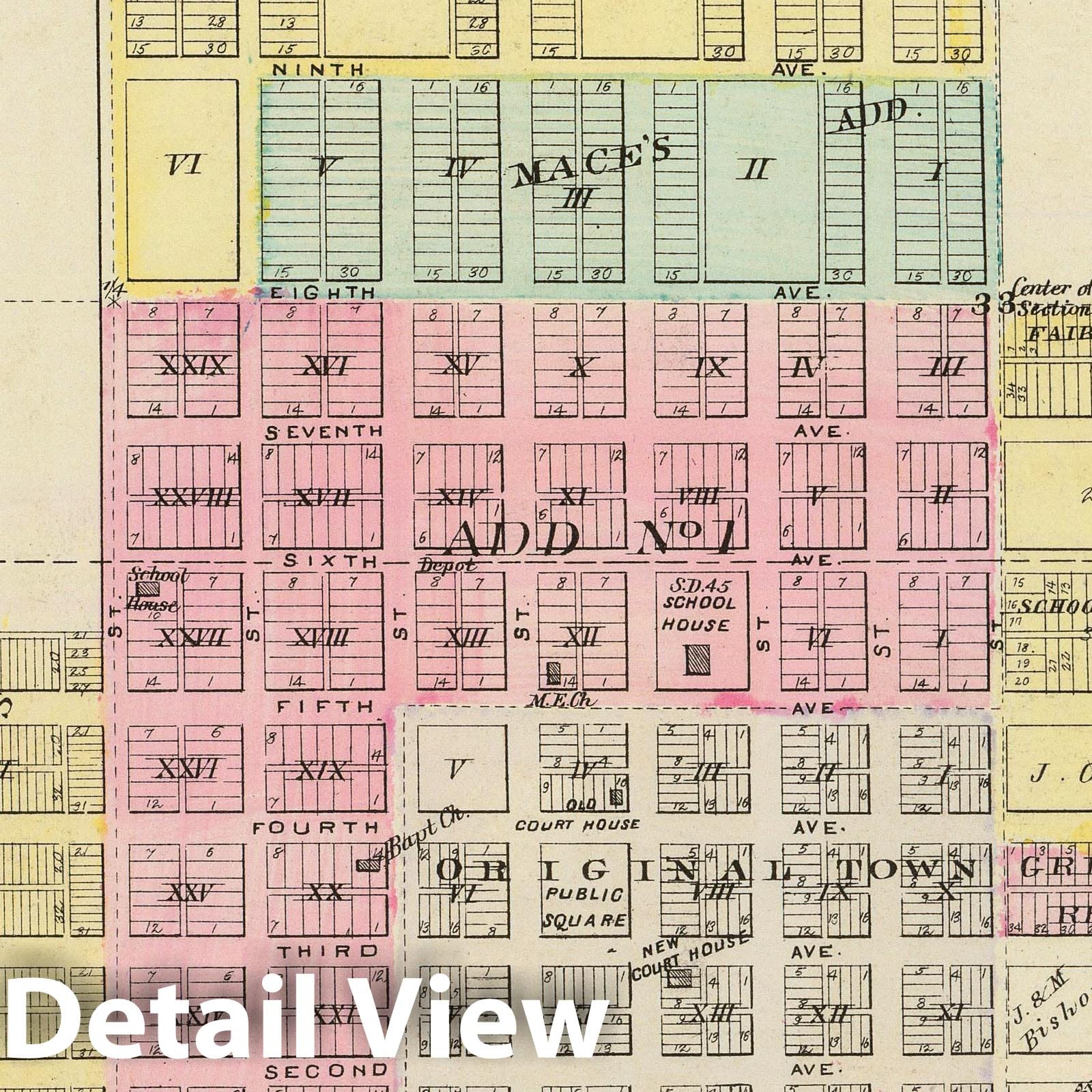 Saint John, Stafford County, Kansas - Military Map, 1887 - Historical Map Print