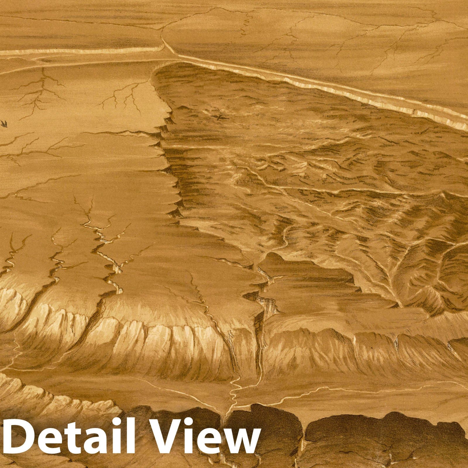 Black Hills, South Dakota and Wyoming - Bird's Eye View, 1879 - Geological Map Print