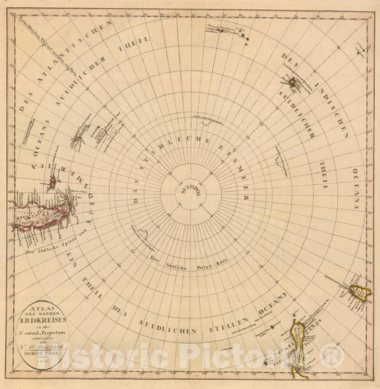 Historic Wall Map : 1803 6. Atlas des ganzen Erdkreises. - Vintage Wall Art