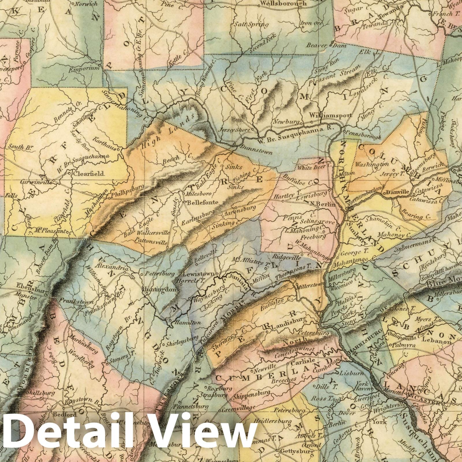Pennsylvania, 1822 - Historical Map Print