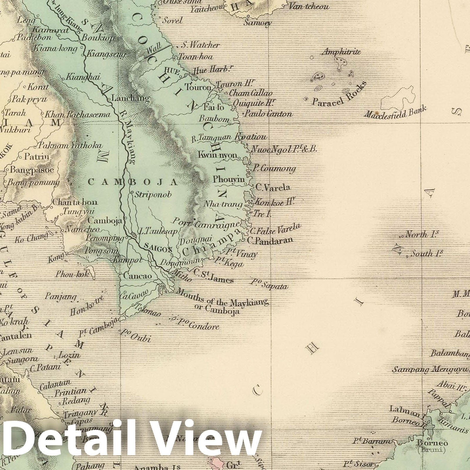 Eastern Islands, Myanmar and Indonesia, 1854 - Historical Map Print