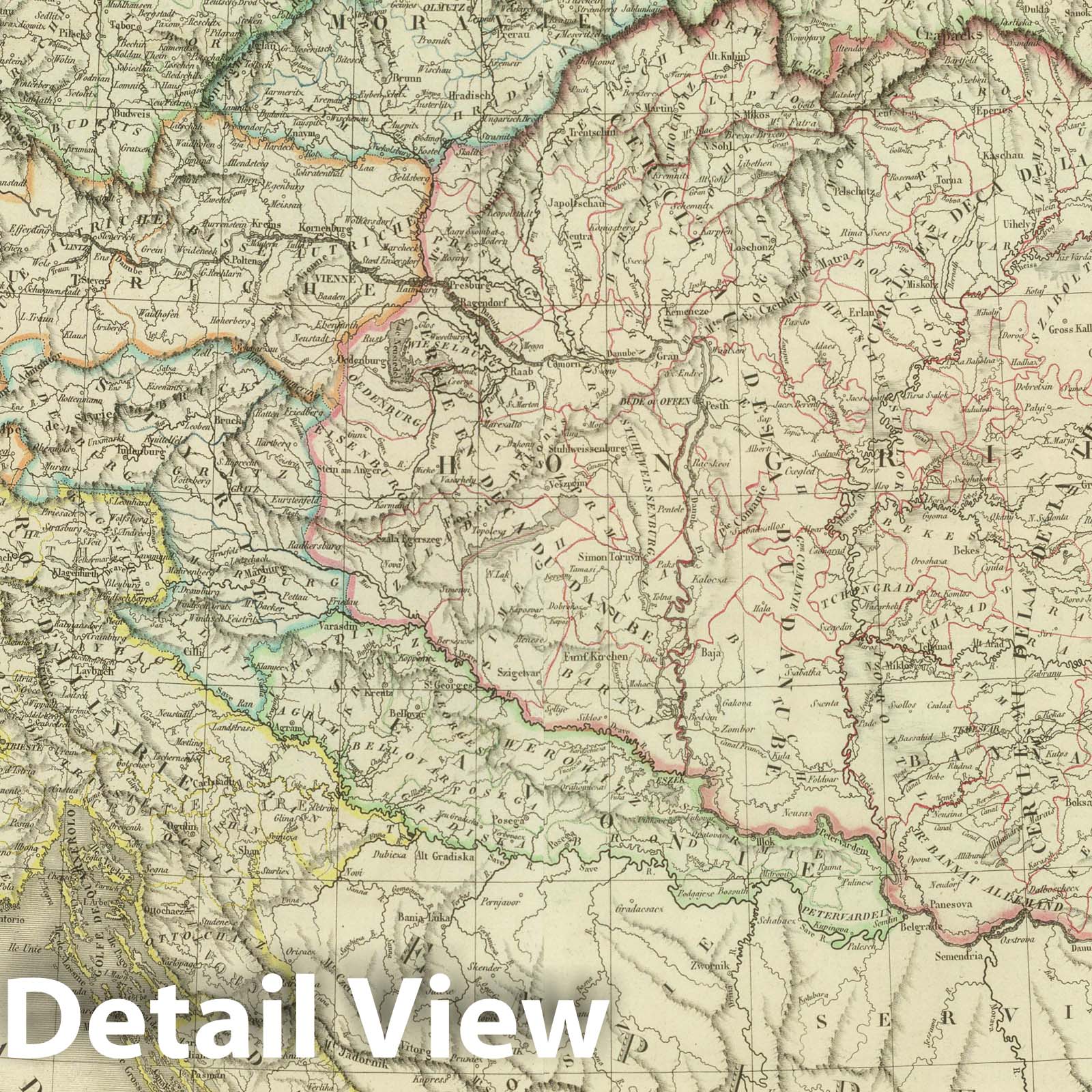Austrian Empire, 1824 - Historical Map Print